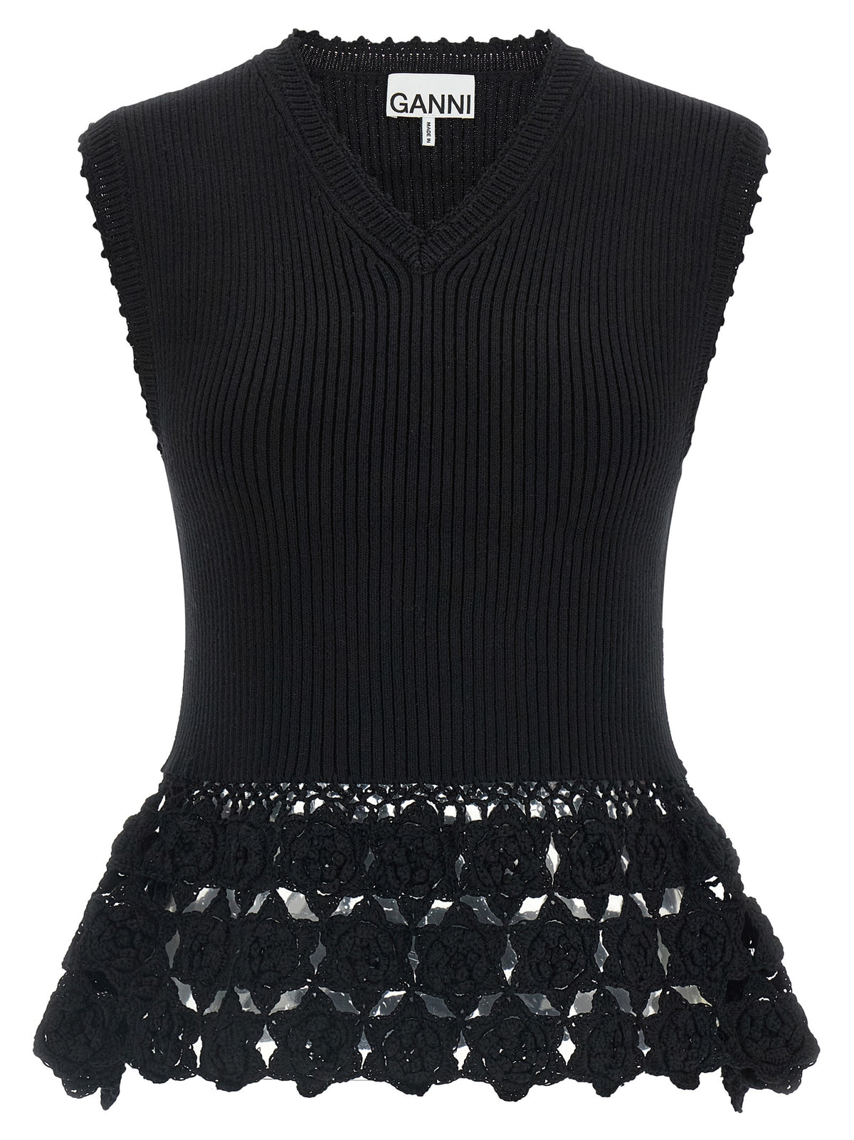 Black Organic Cotton Sleeveless Jacket