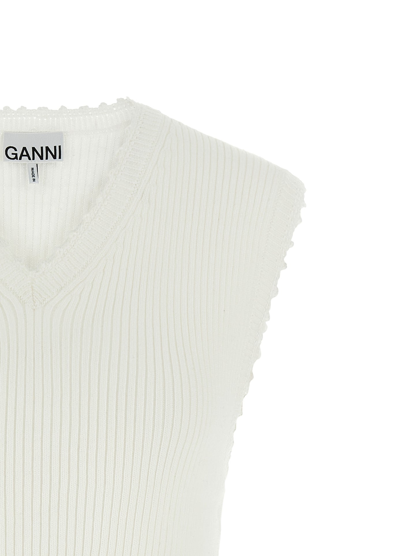 White Organic Cotton Sleeveless Jacket