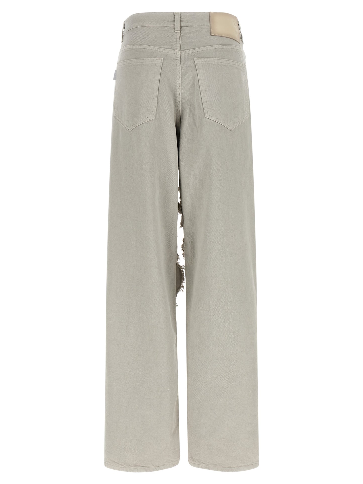 Gray Cotton Flared Jeans
