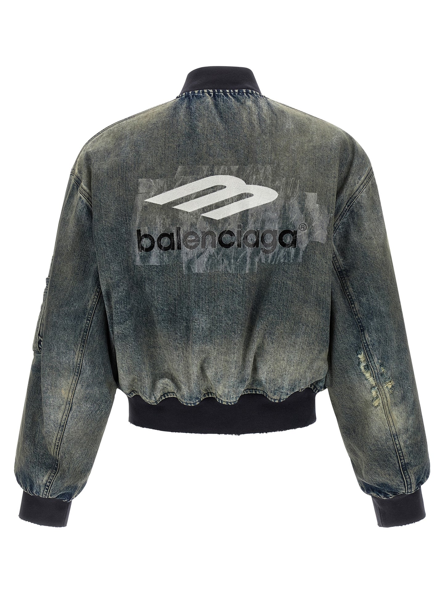 Gray Polyester Bomber