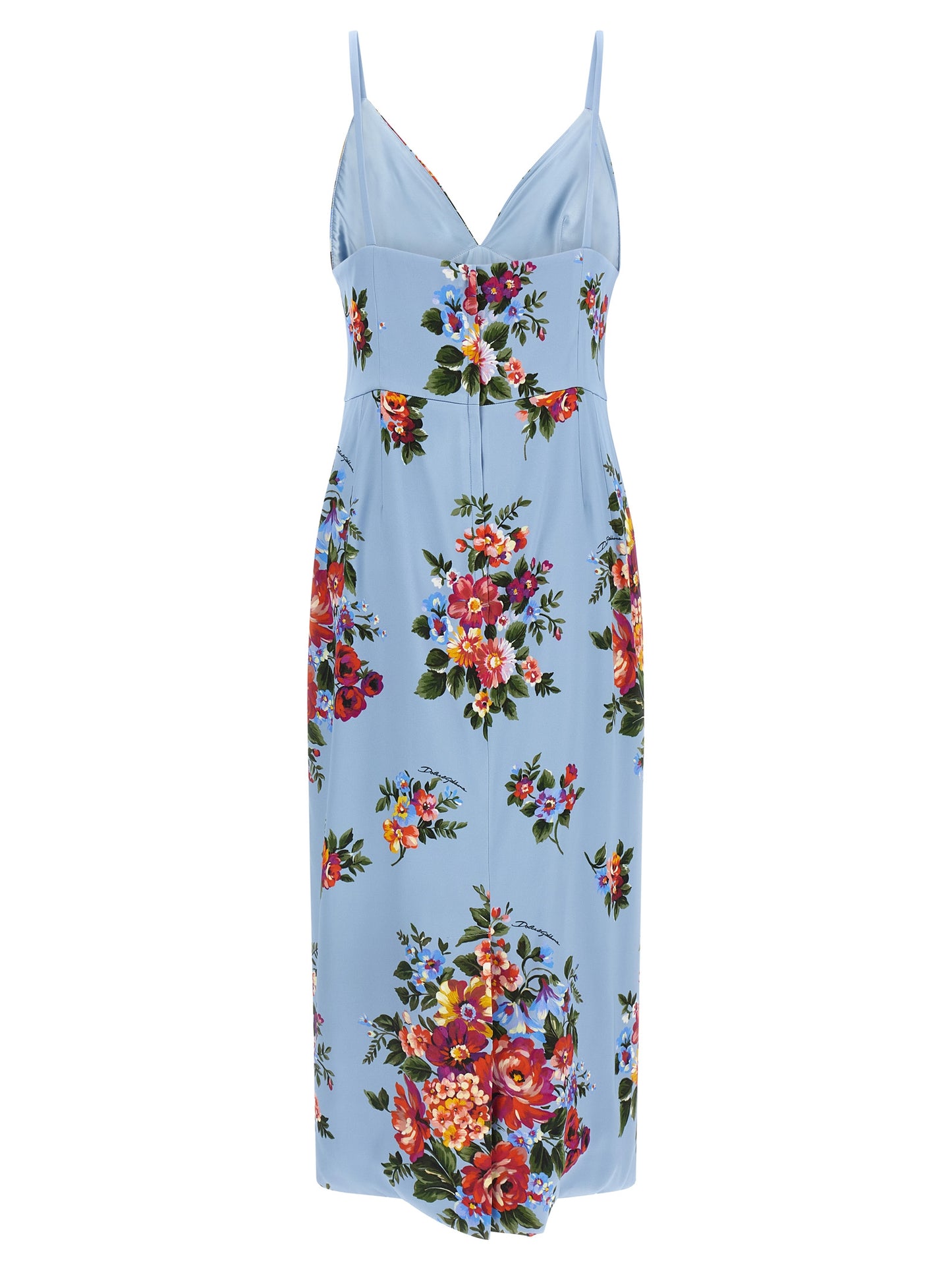 Blue Viscose Midi Dress