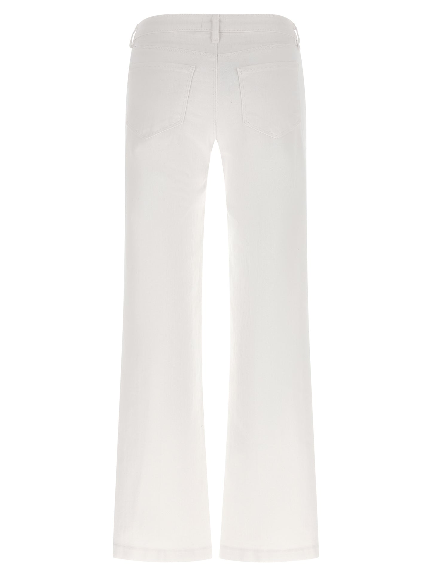White Cotton Straight-Leg Jeans