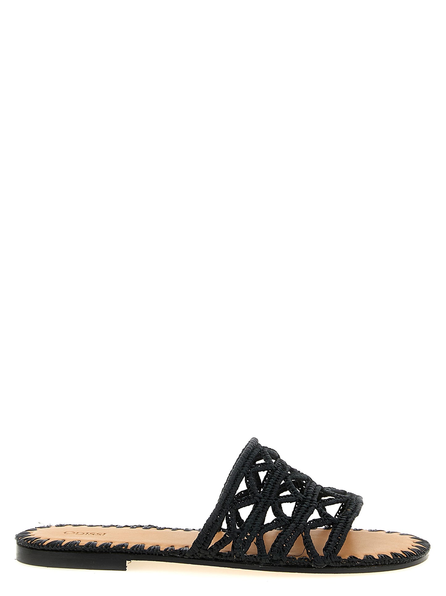 Black Viscose Slides