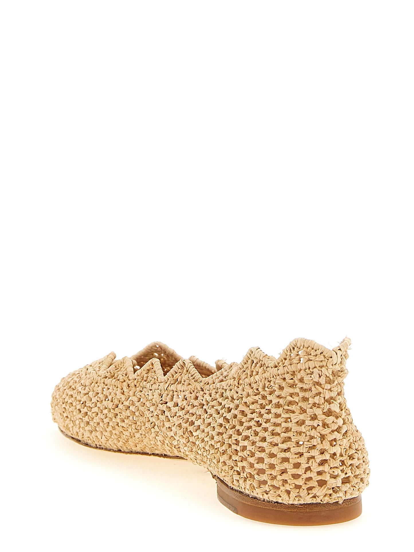 Beige Viscose Ballet Flats