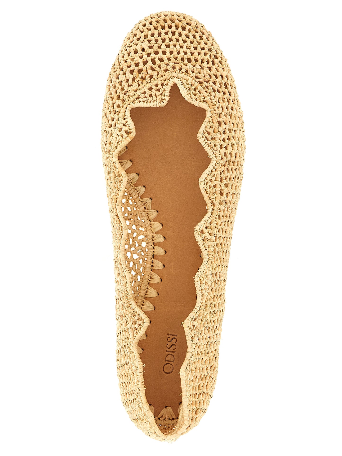 Beige Viscose Ballet Flats