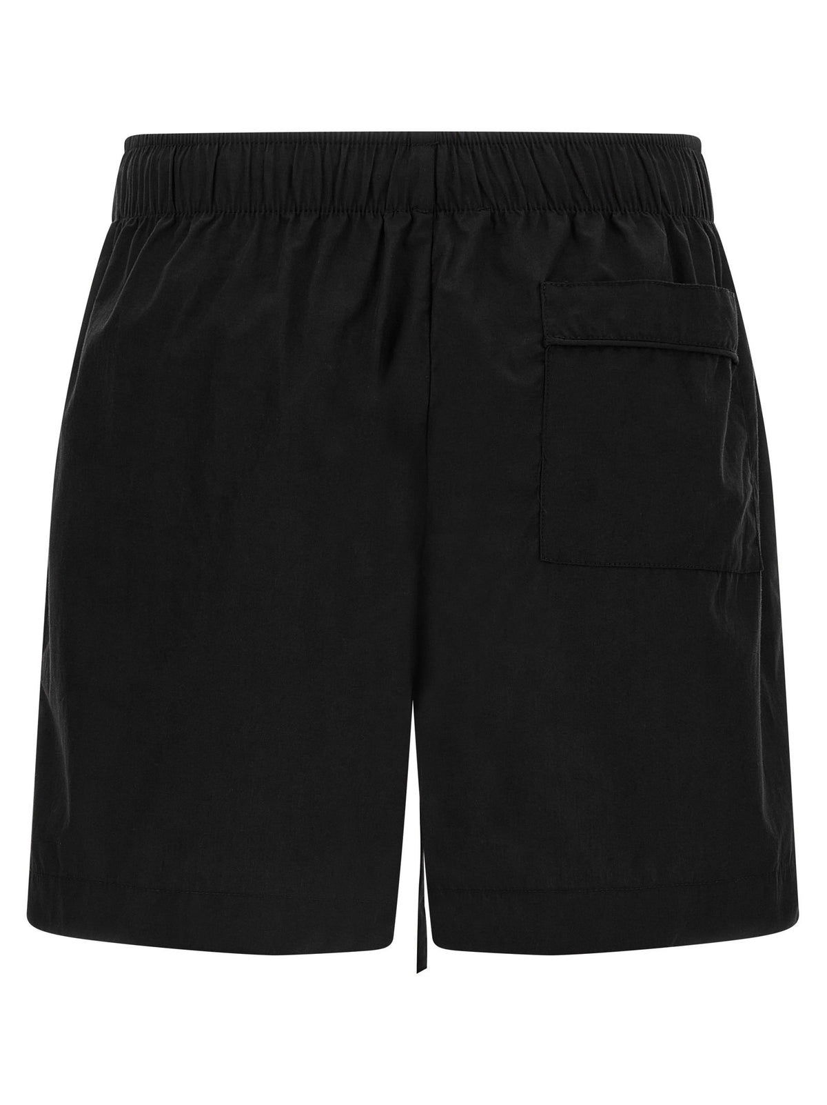 Black Cotton Bermuda Shorts