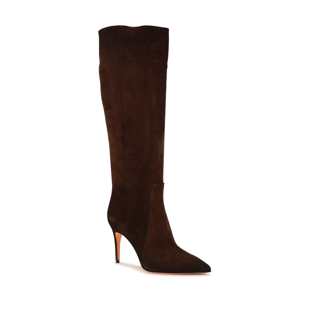 Brown Calf Leather Bos Taurus High Heel Boots