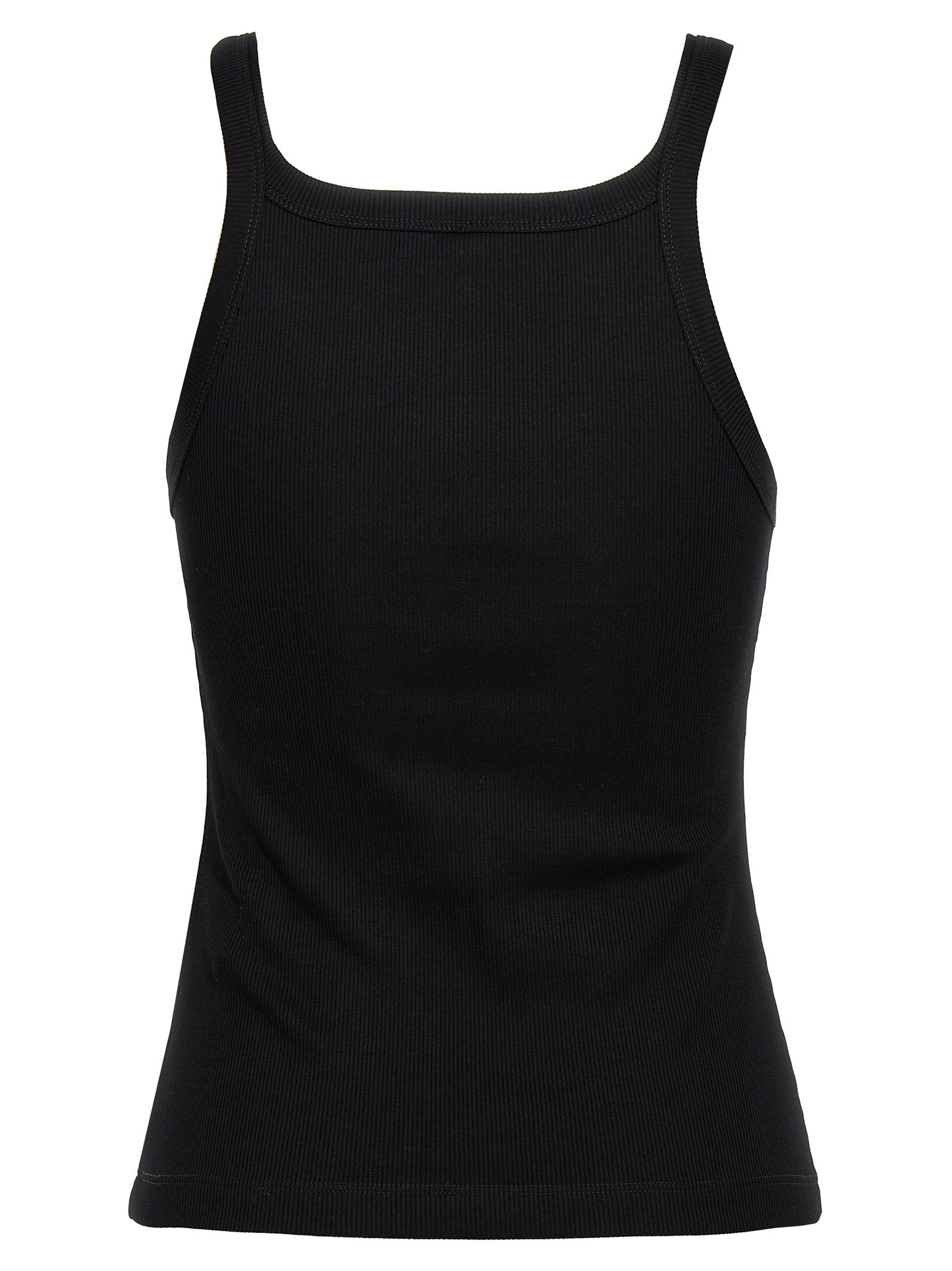 Black Cotton Sleeveles T-Shirt