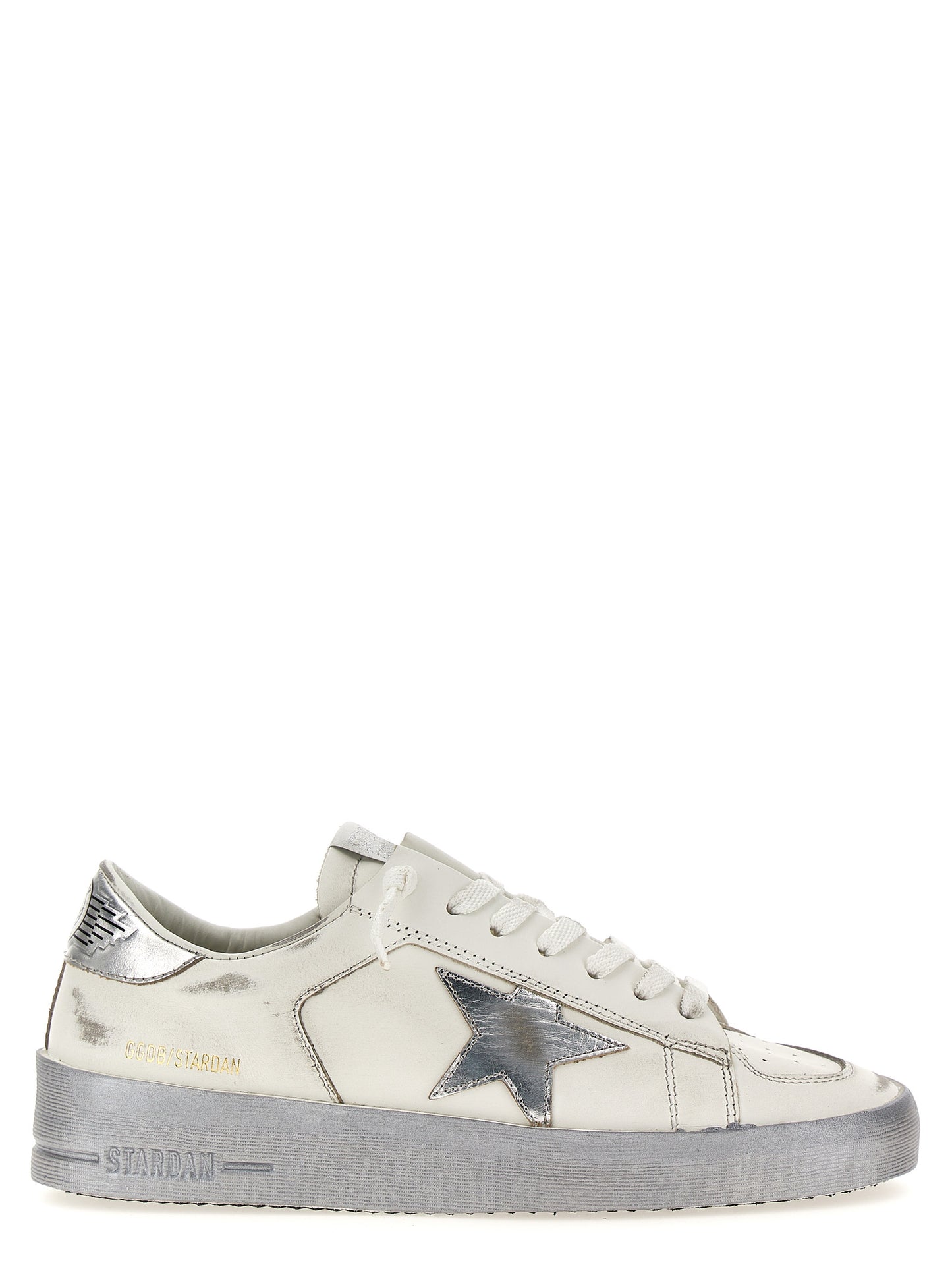 Silver Cowhide Athletic Sneakers