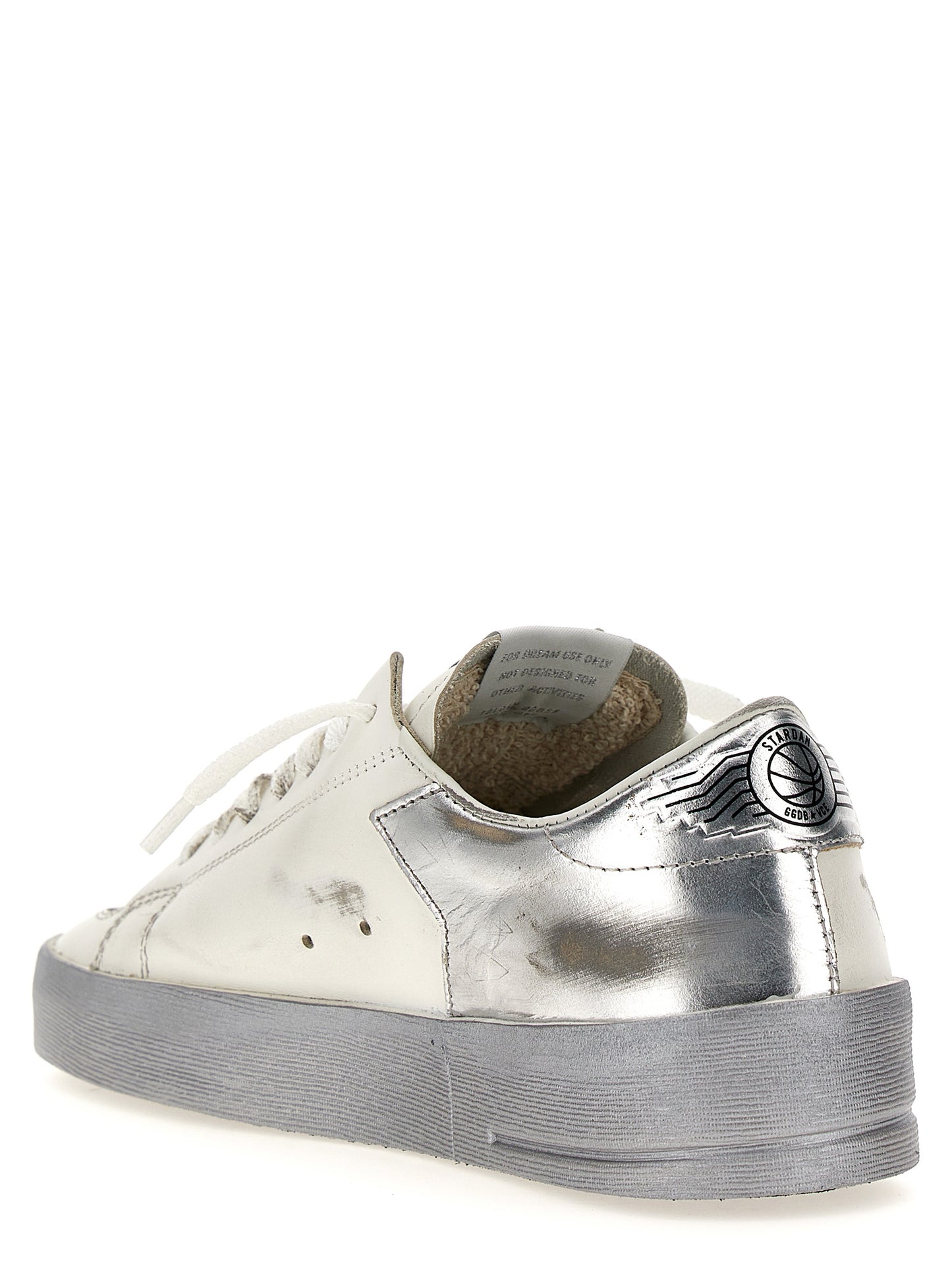 Silver Cowhide Athletic Sneakers