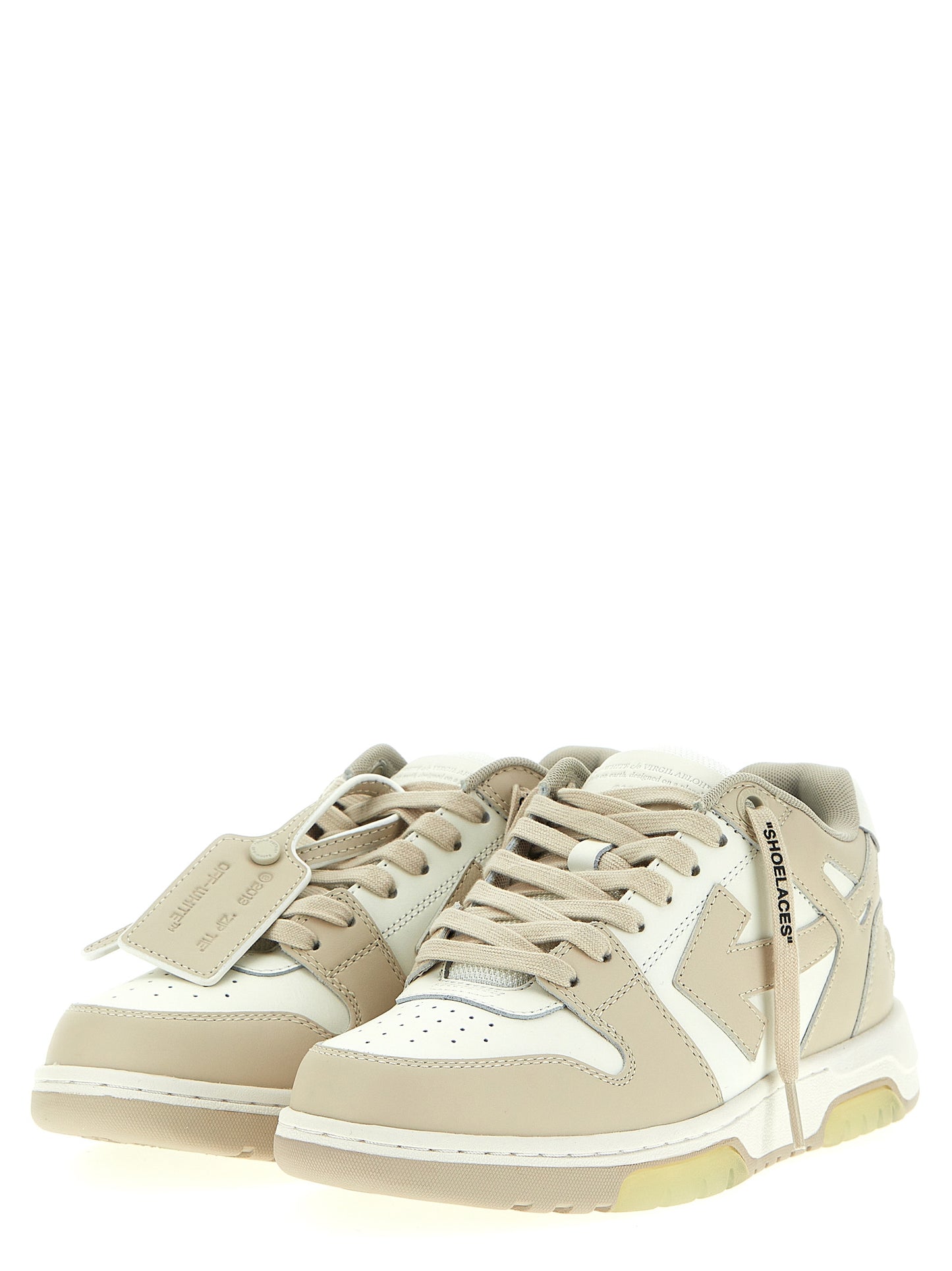 Beige Calfskin Low Top Sneakers