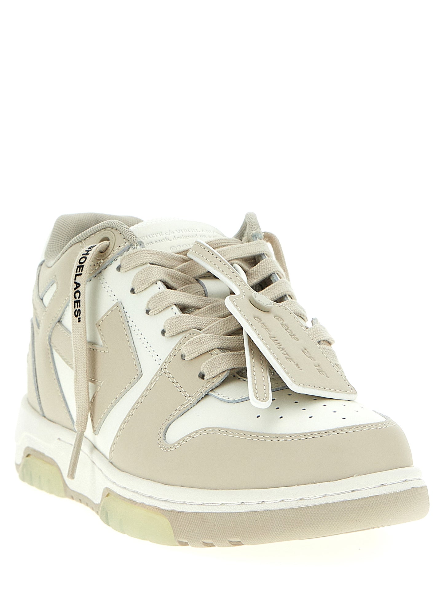 Beige Calfskin Low Top Sneakers