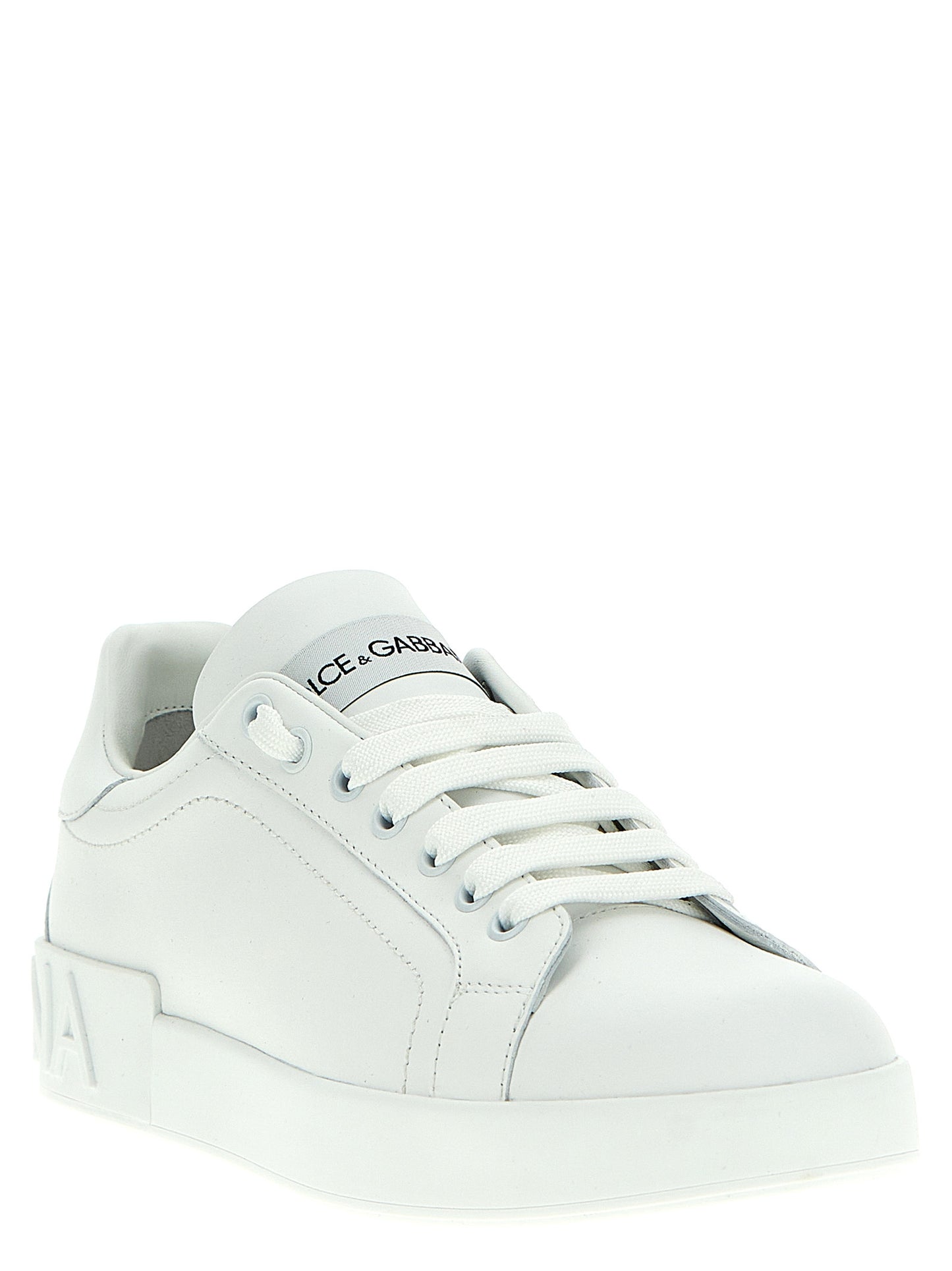 White Calfskin Low Top Sneakers