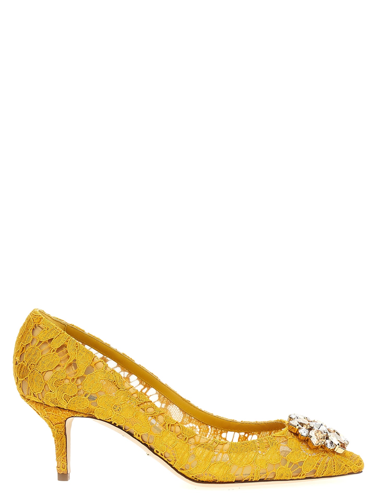 Bicolor Viscose Mid Heel Pumps