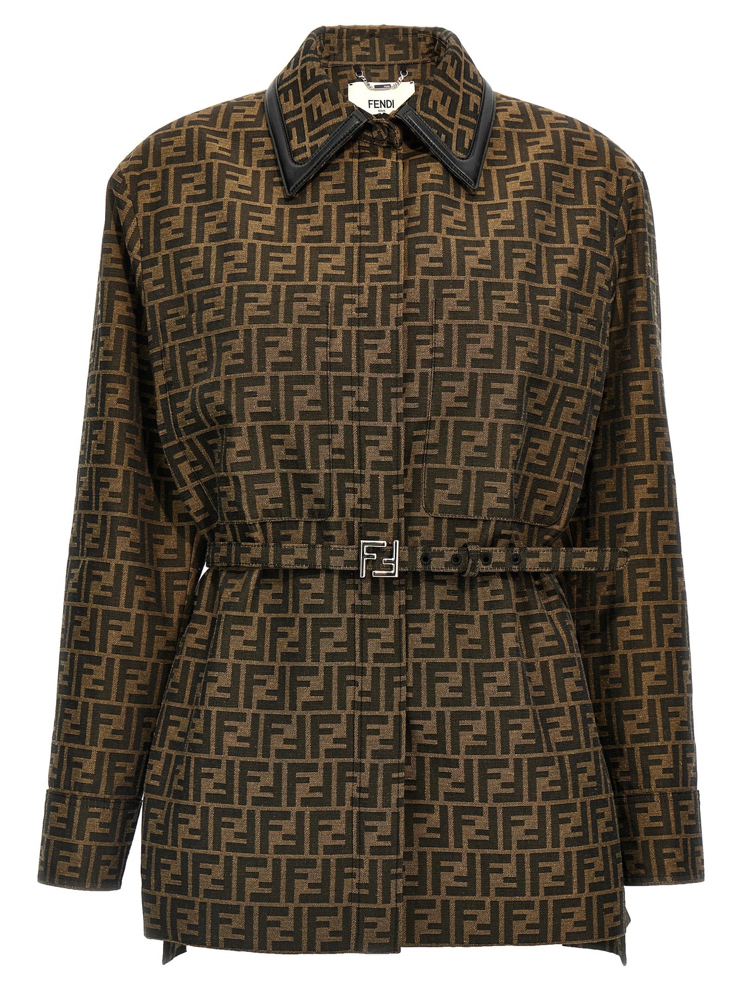 Brown Polyester Leather Jacket