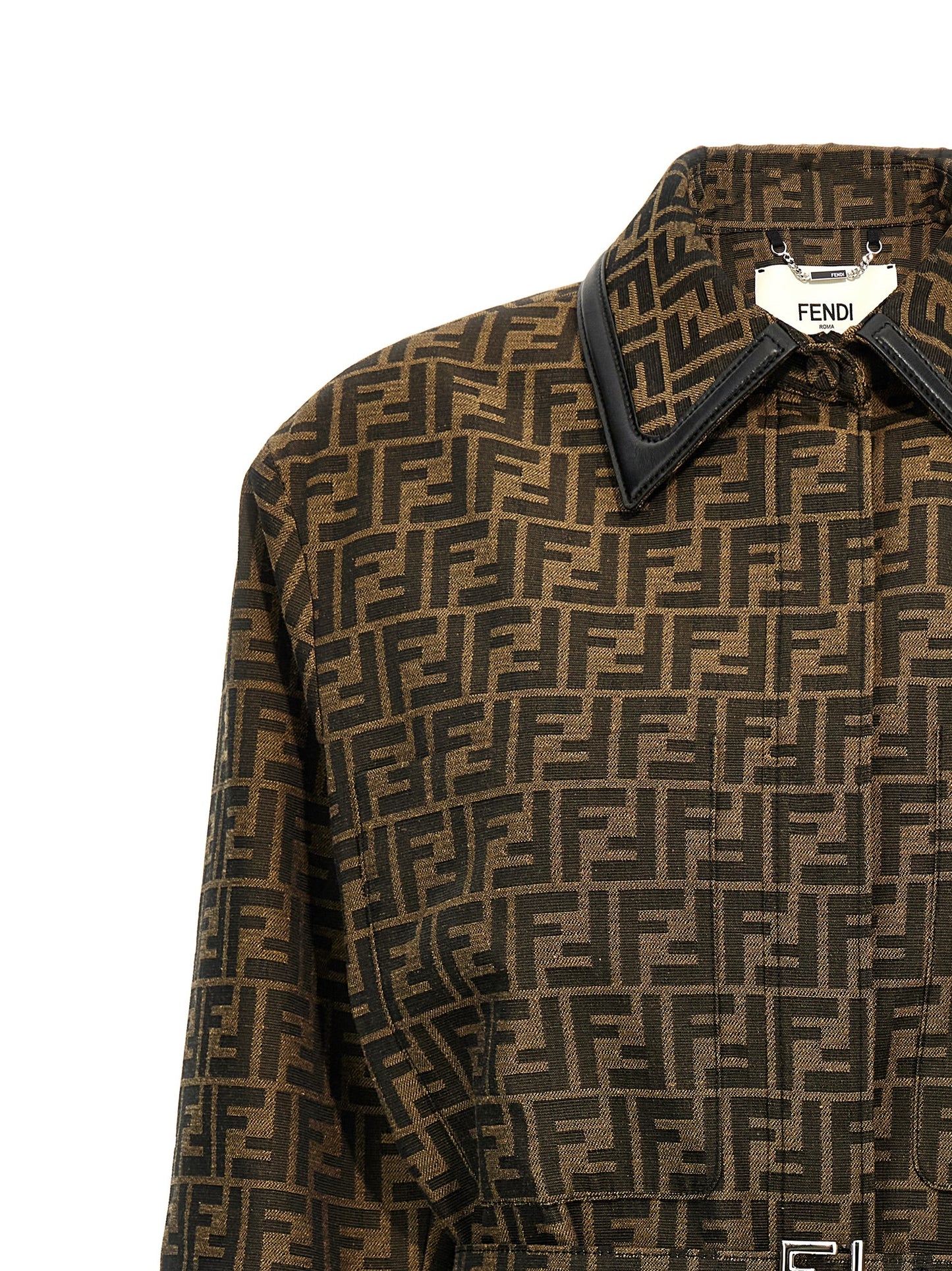 Brown Polyester Leather Jacket