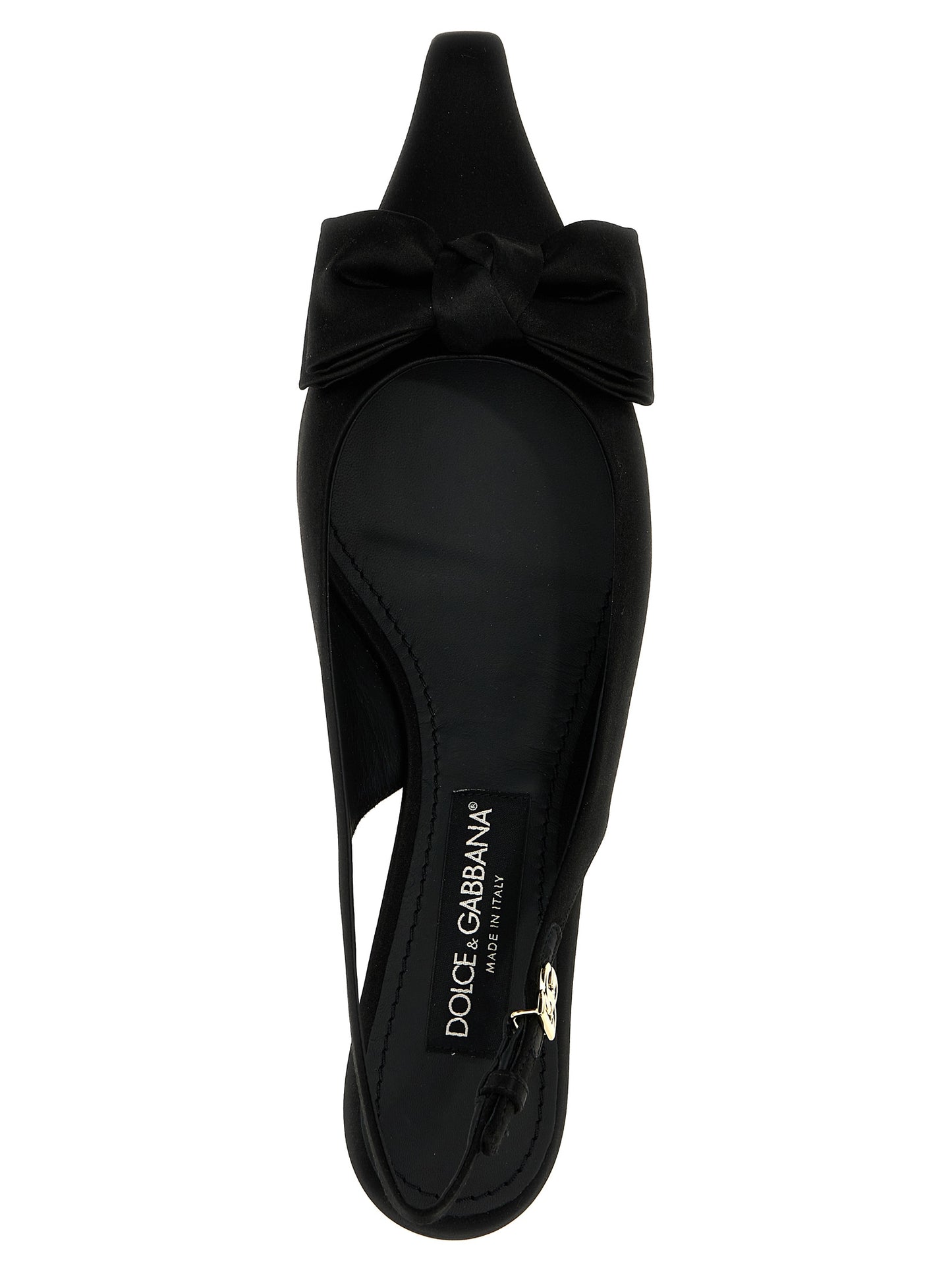 Black Viscose Mid Heel Pumps
