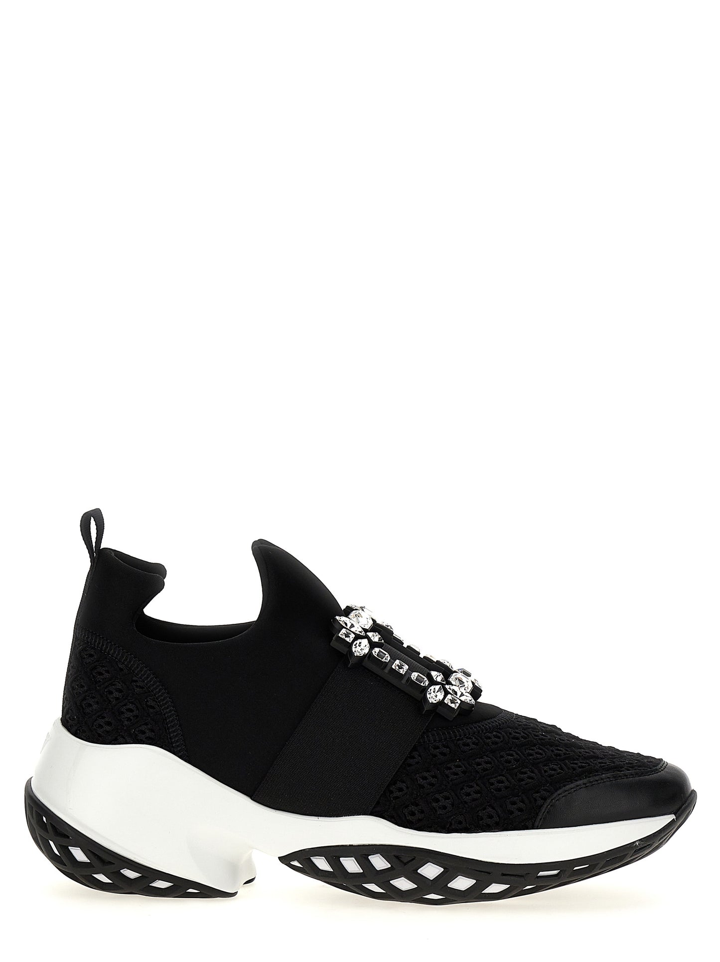 Black Polyester Athletic Sneakers