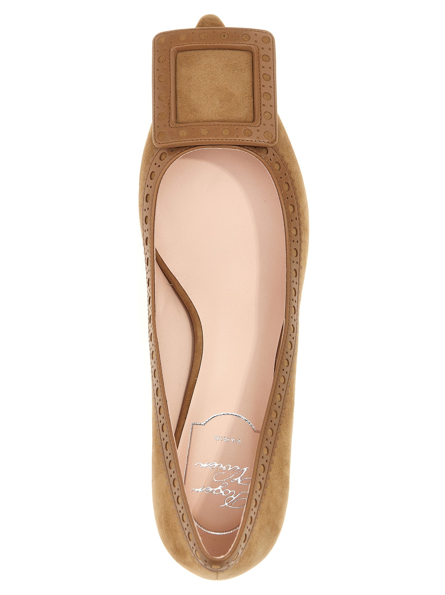 Beige Goatskin Mid Heel Pumps
