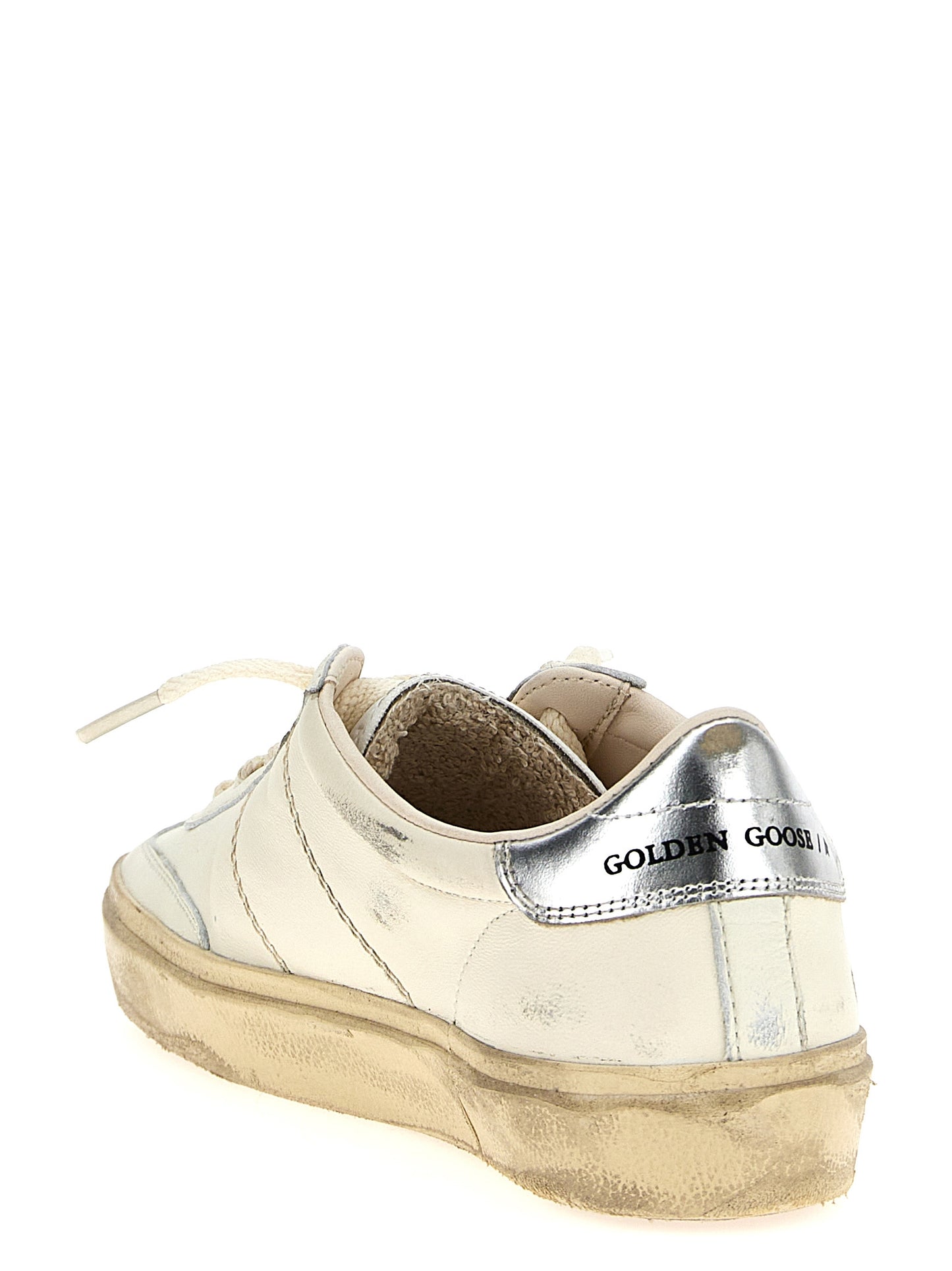Silver Lamb Leather Low Top Sneakers