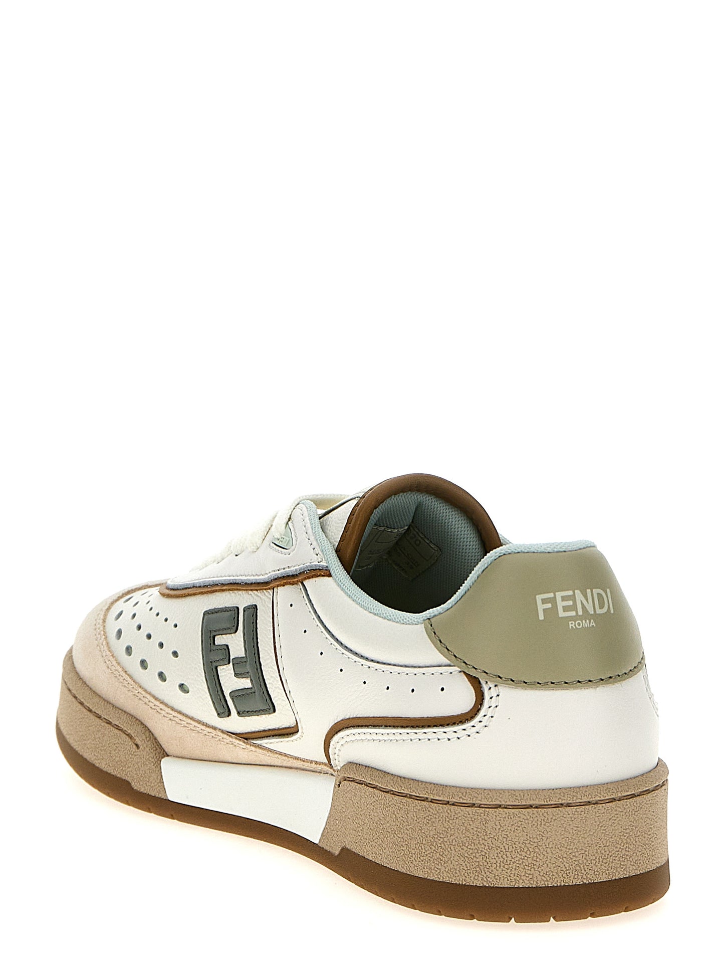 Beige Leather Sneakers