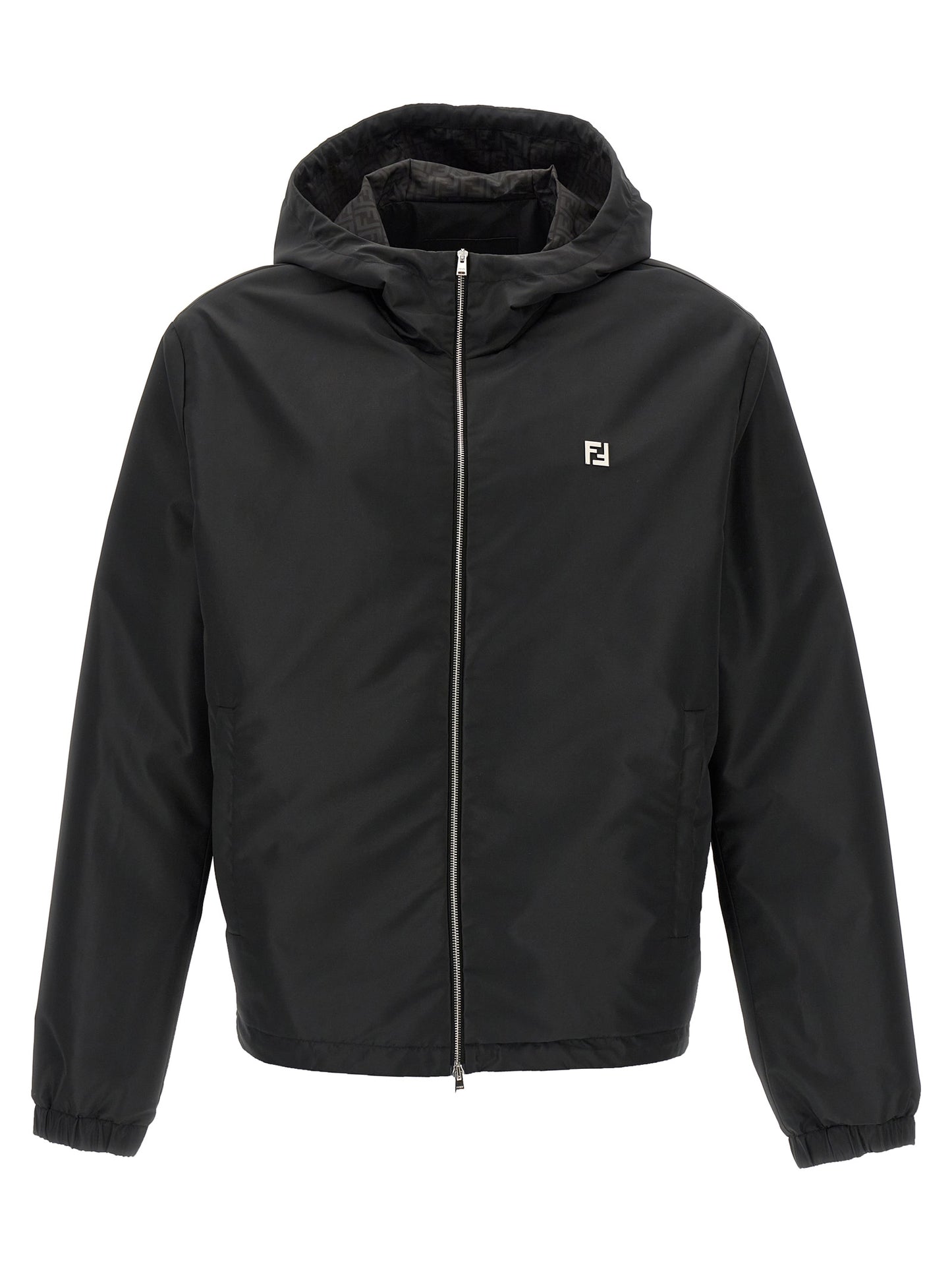 Black Polyester Shell Jacket