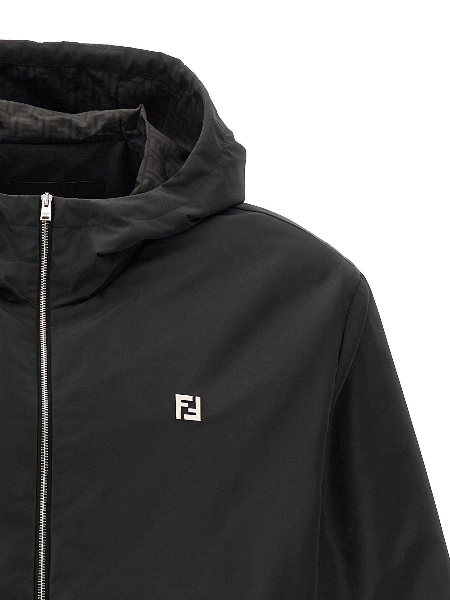 Black Polyester Shell Jacket