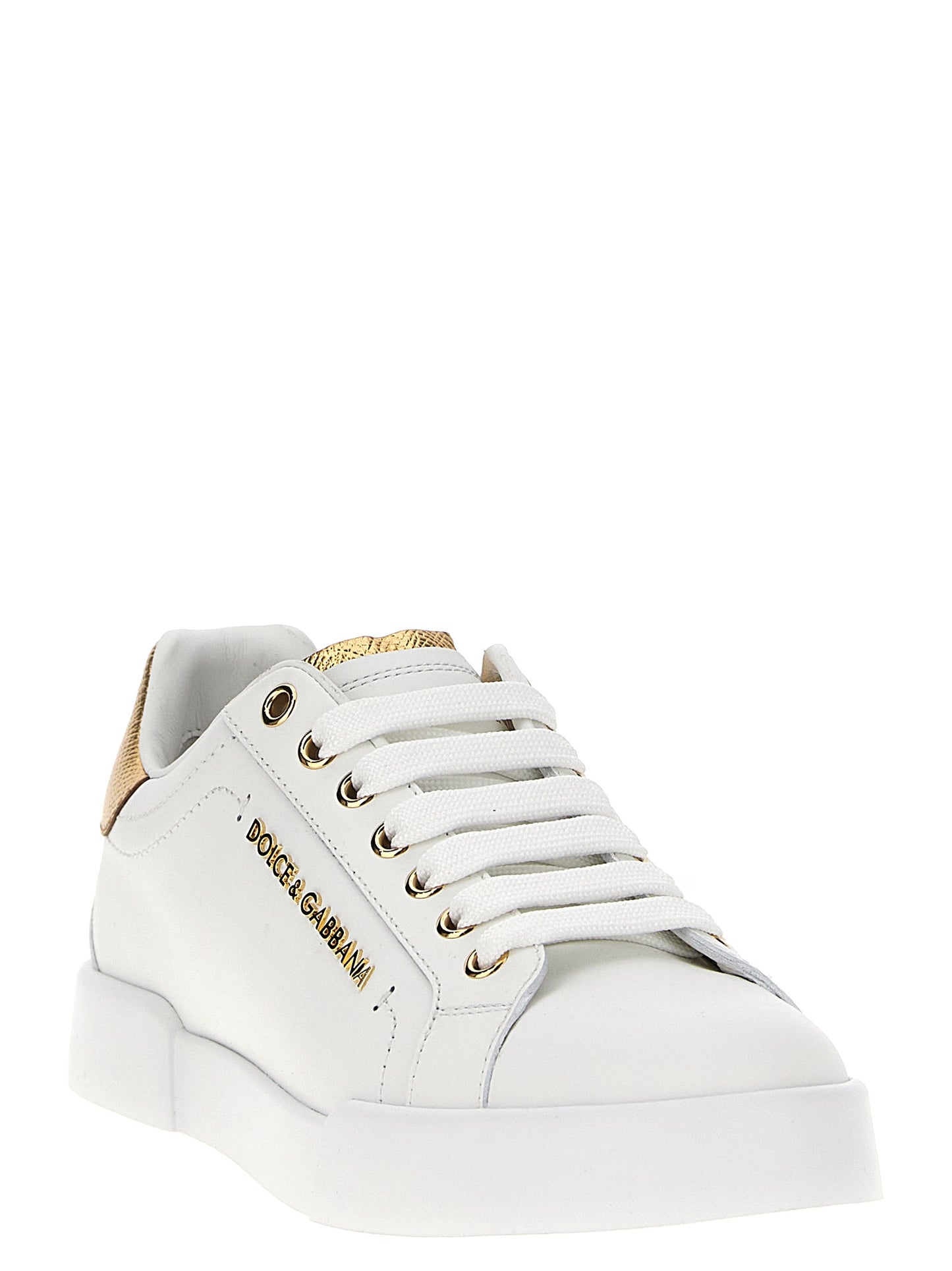 Gold Calfskin Low Top Sneakers
