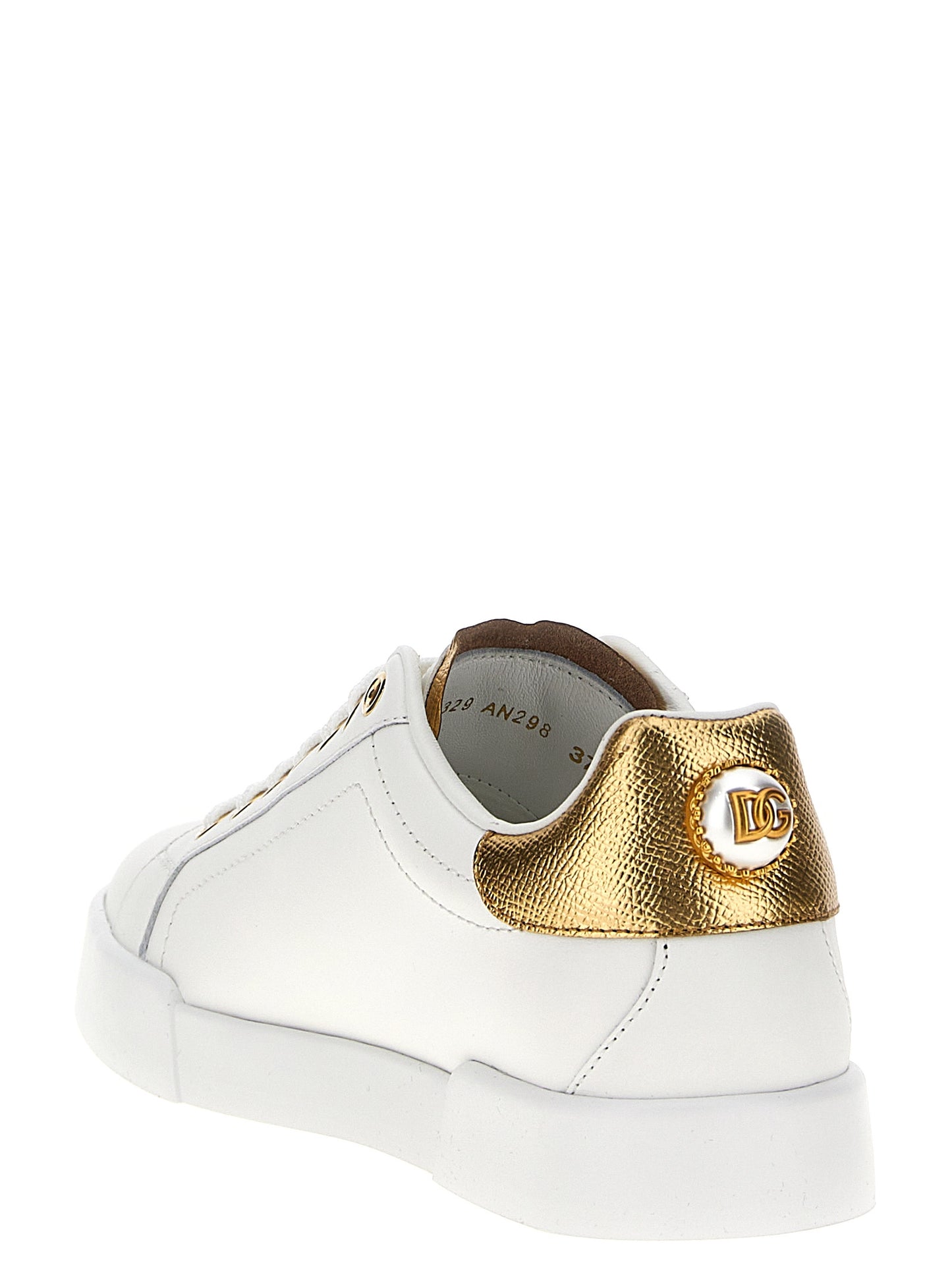 Gold Calfskin Low Top Sneakers