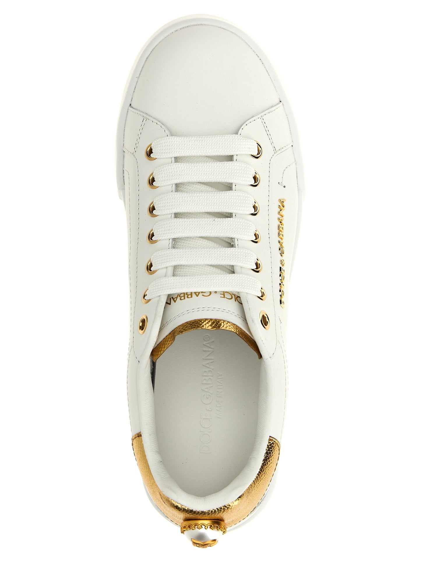 Gold Calfskin Low Top Sneakers