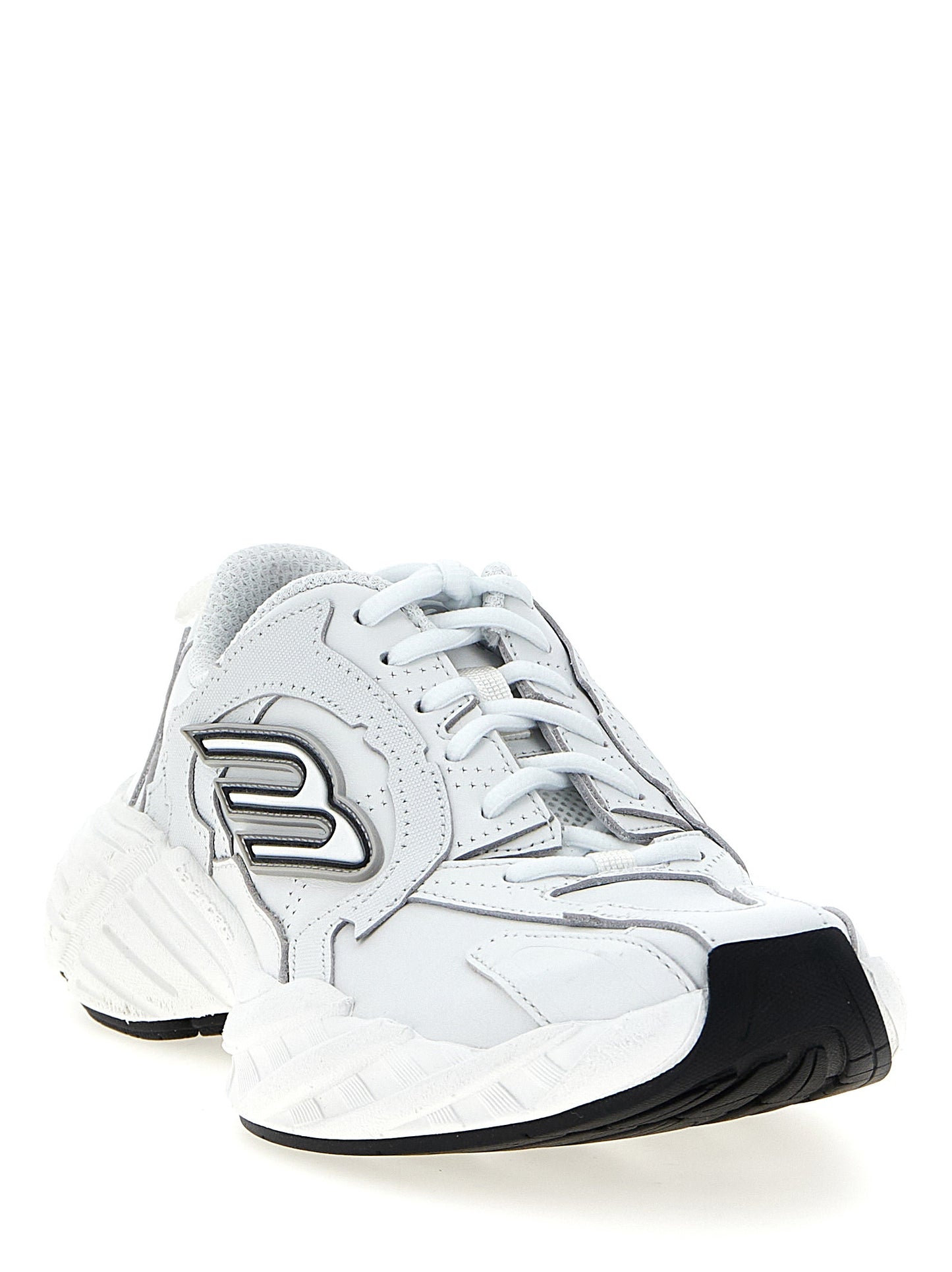 White Cowhide Athletic Sneakers