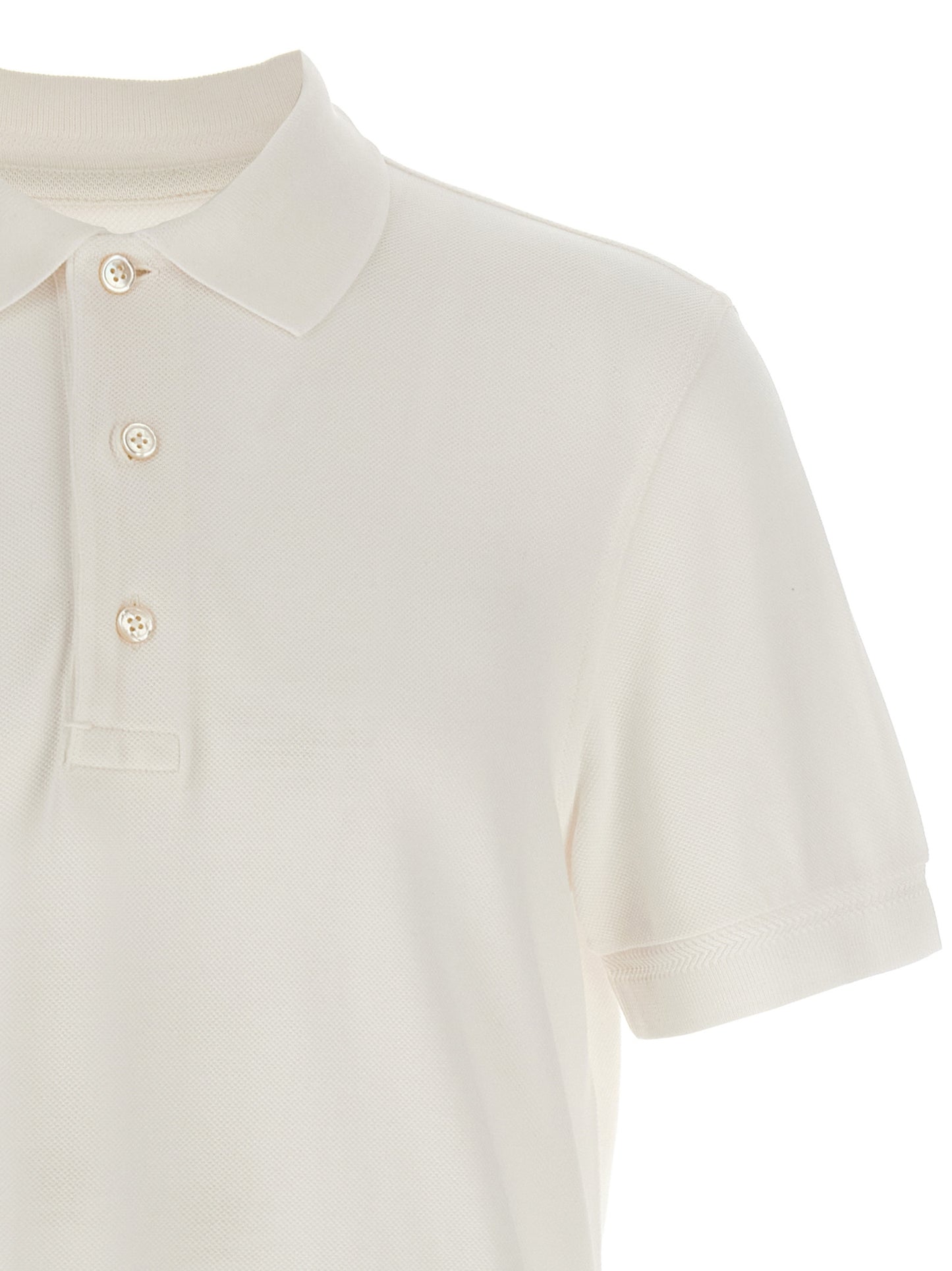 White Lyocell Polo Shirt