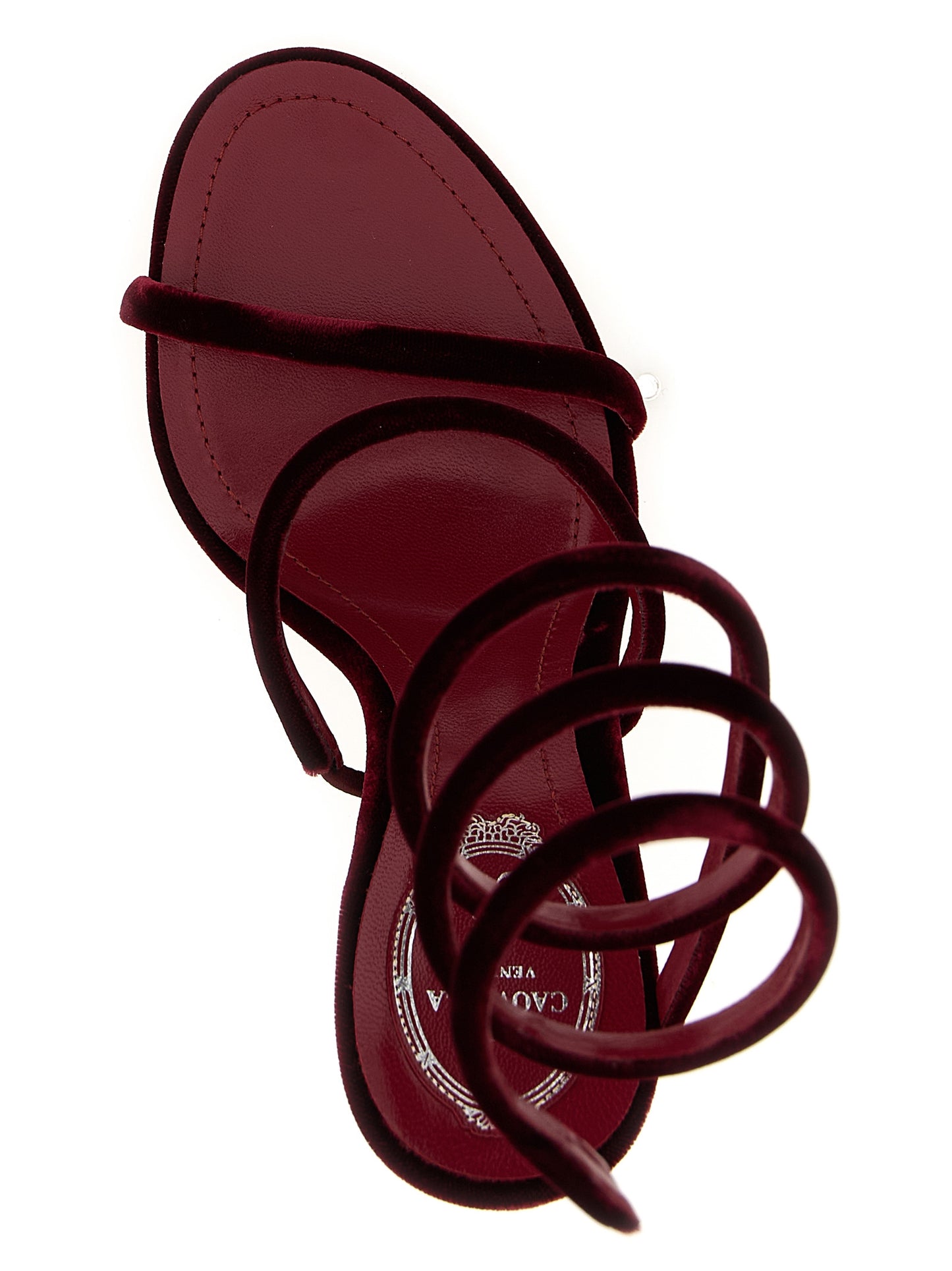 Bordeaux Textile Stiletto Heel Sandals