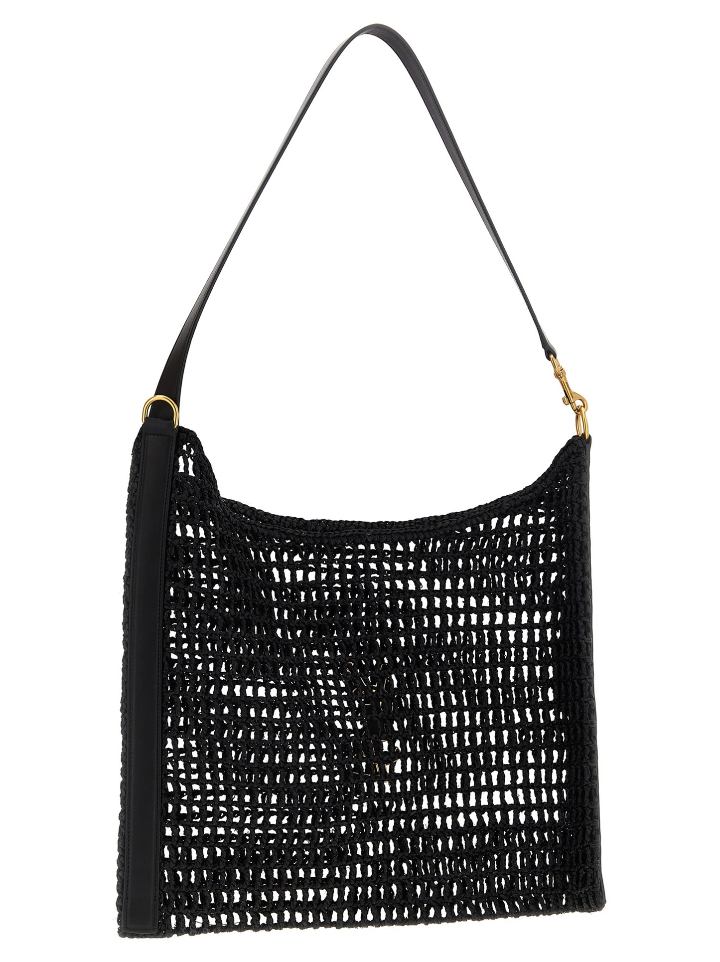 Black Raffia Shoulder Bag