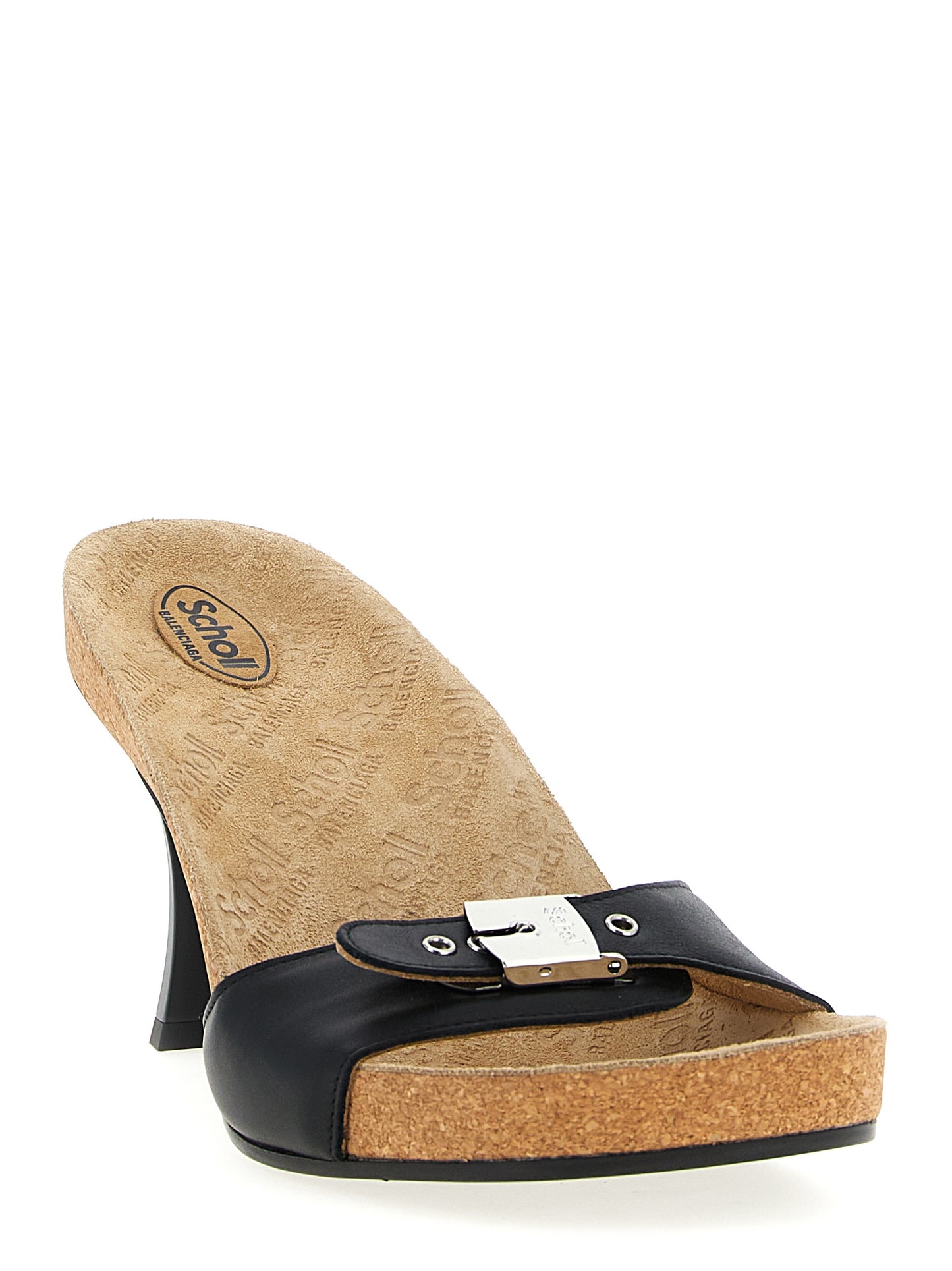 Black Calfskin Stiletto Heel Sandals