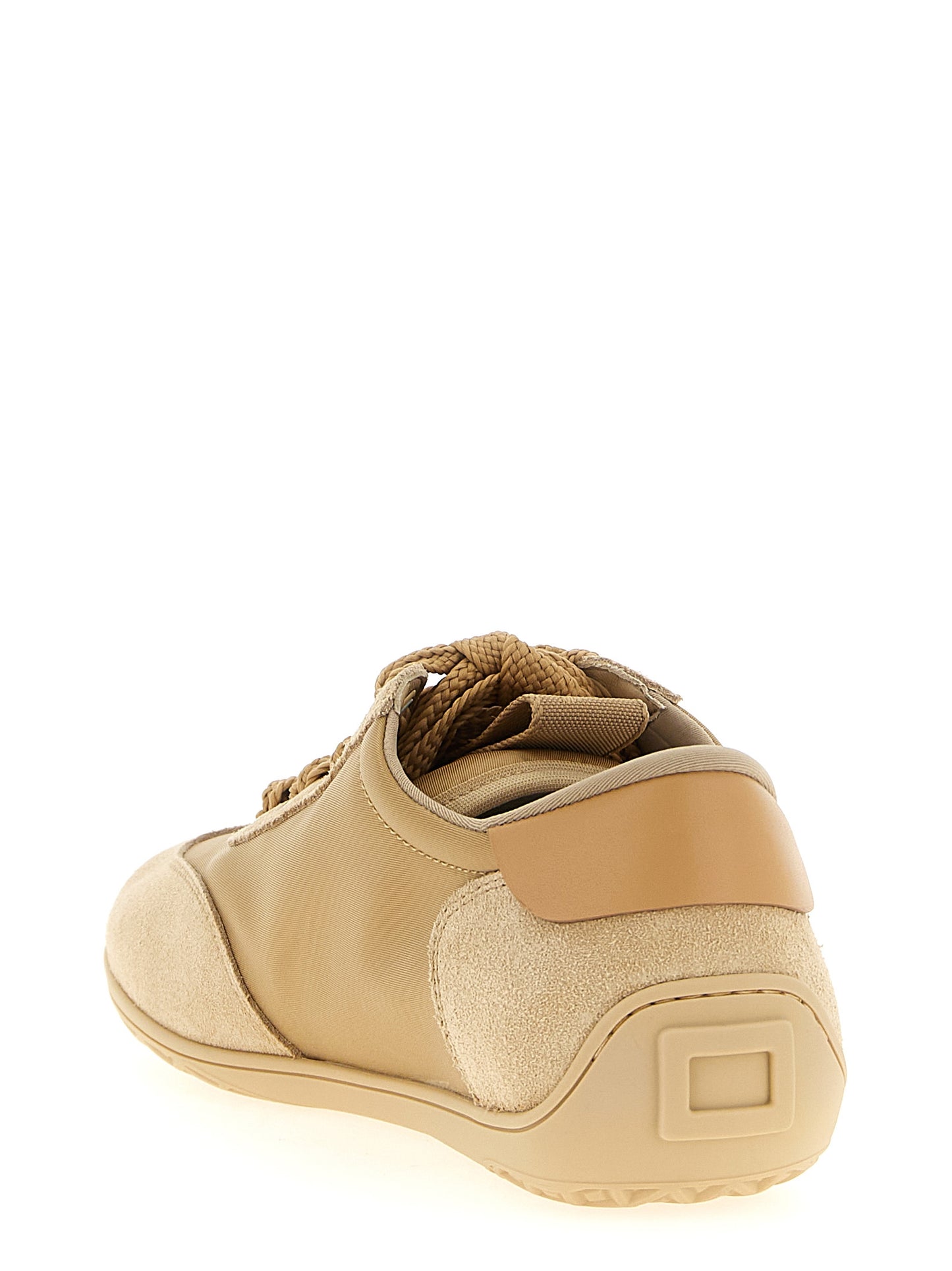 Beige Calfskin High Top Sneakers
