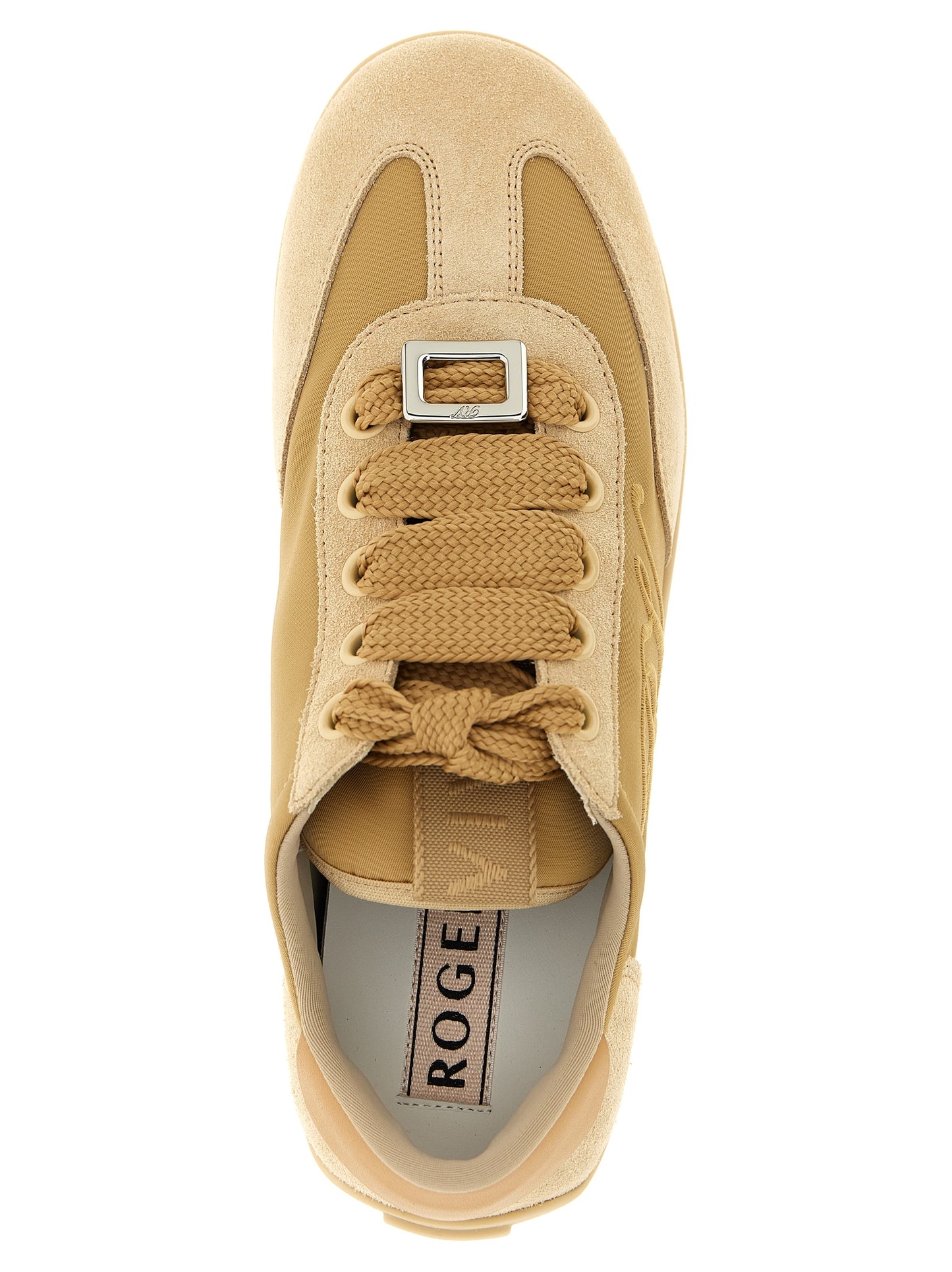 Beige Calfskin High Top Sneakers