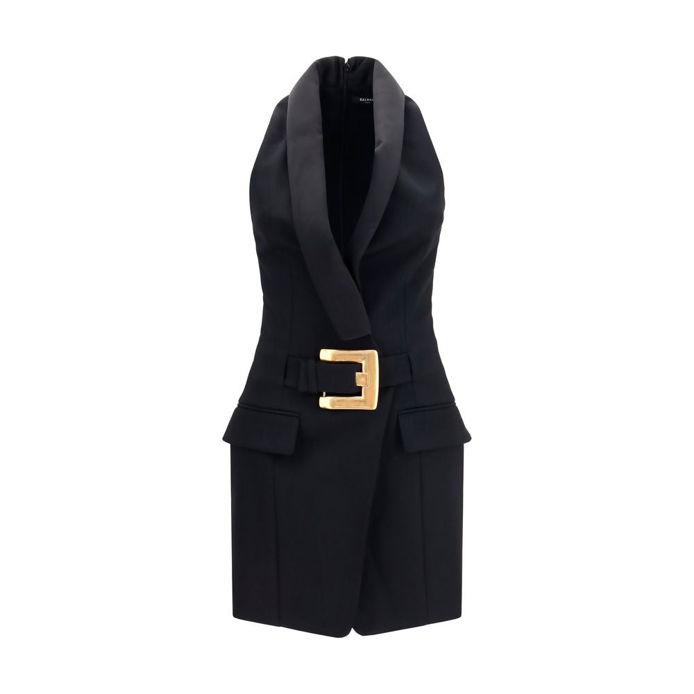Black Wool Oves Aries Casual Dress