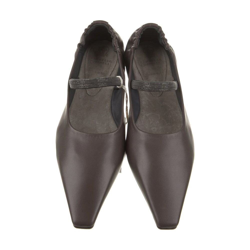 Brown Leather Ballet Flats