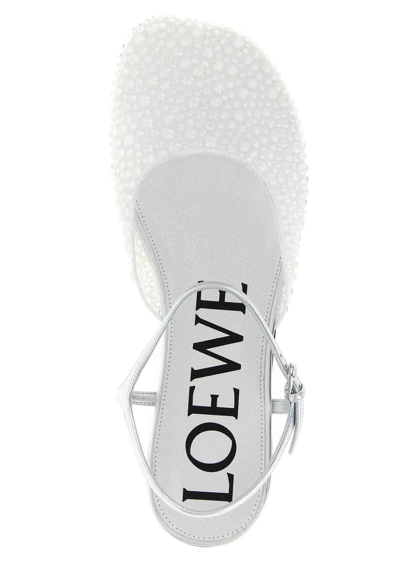 White Polyamide Ballet Flats