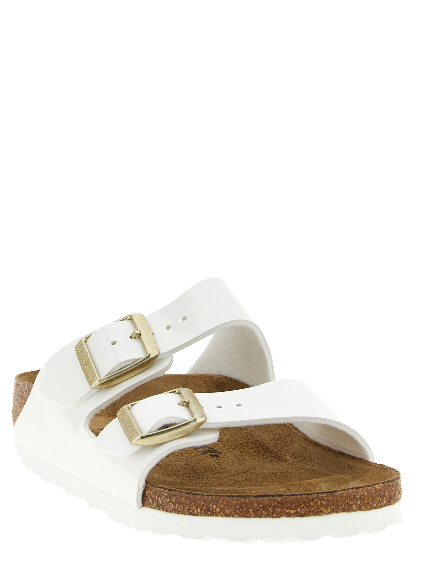 White Artificial Leather Slides