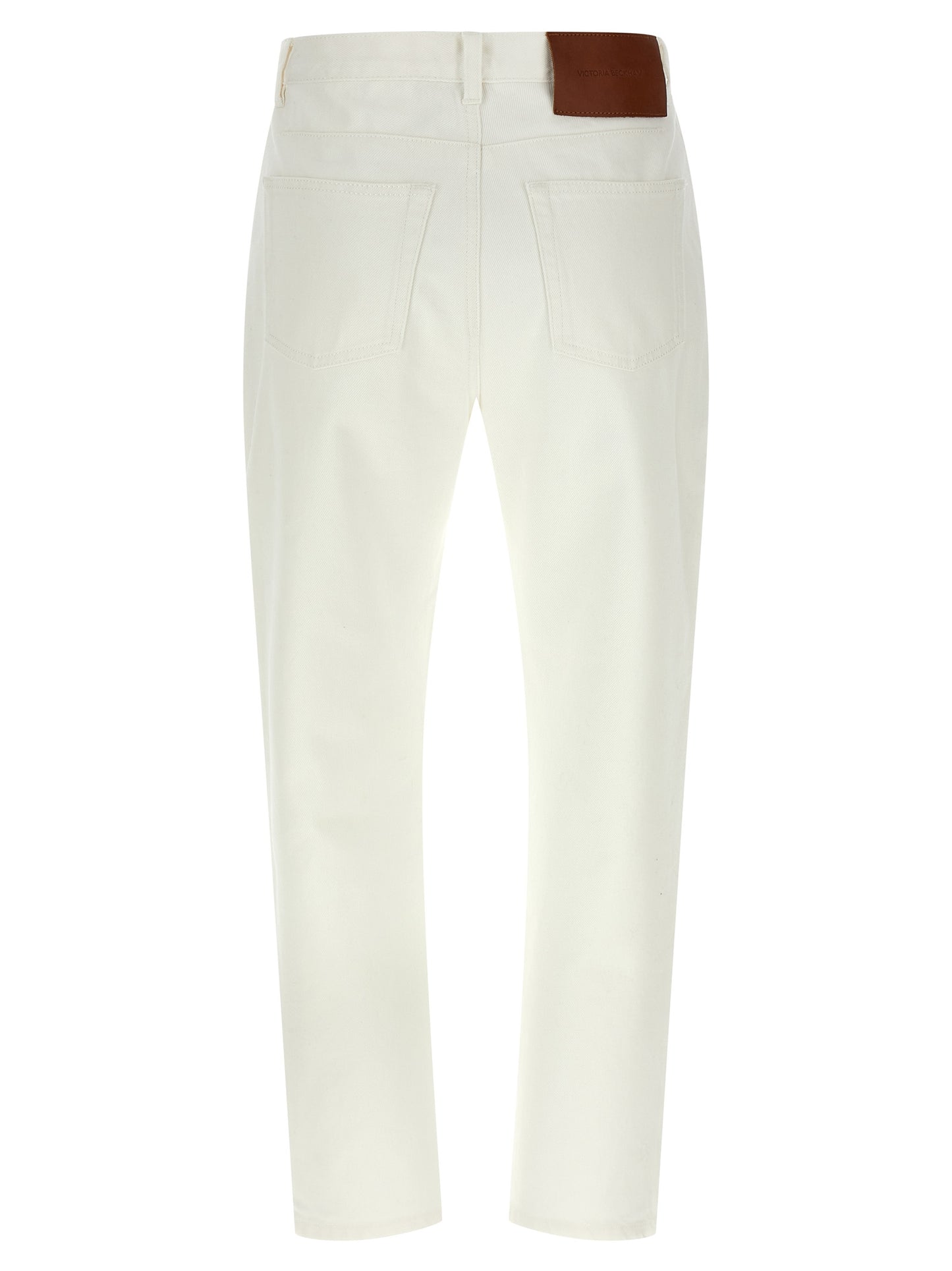 White Cotton High-Waisted Jean
