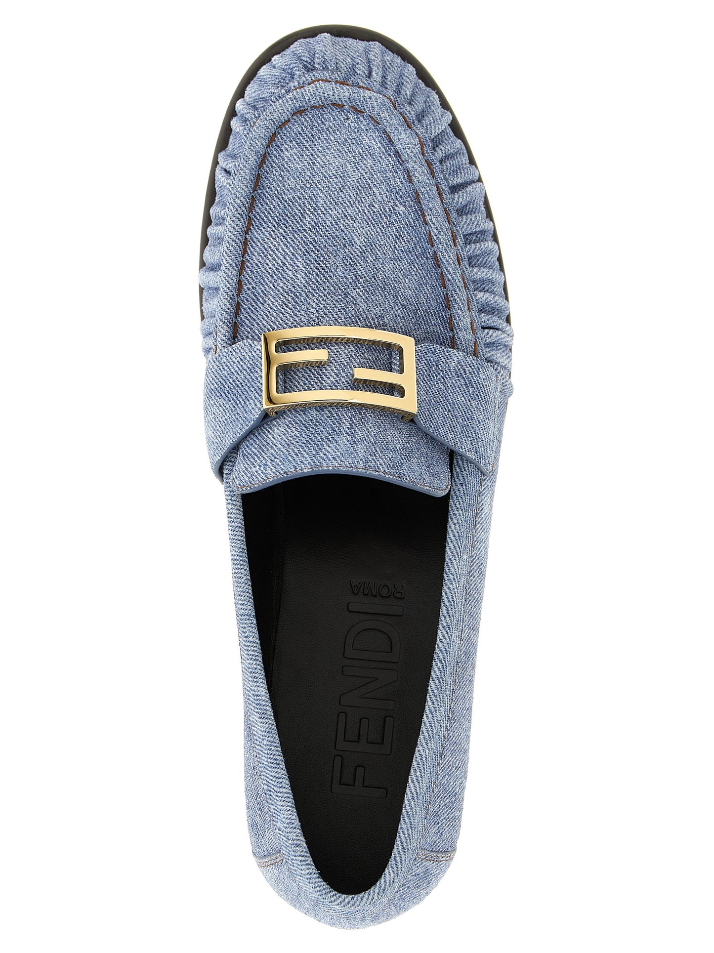 Blue Calfskin Slip-On Loafers