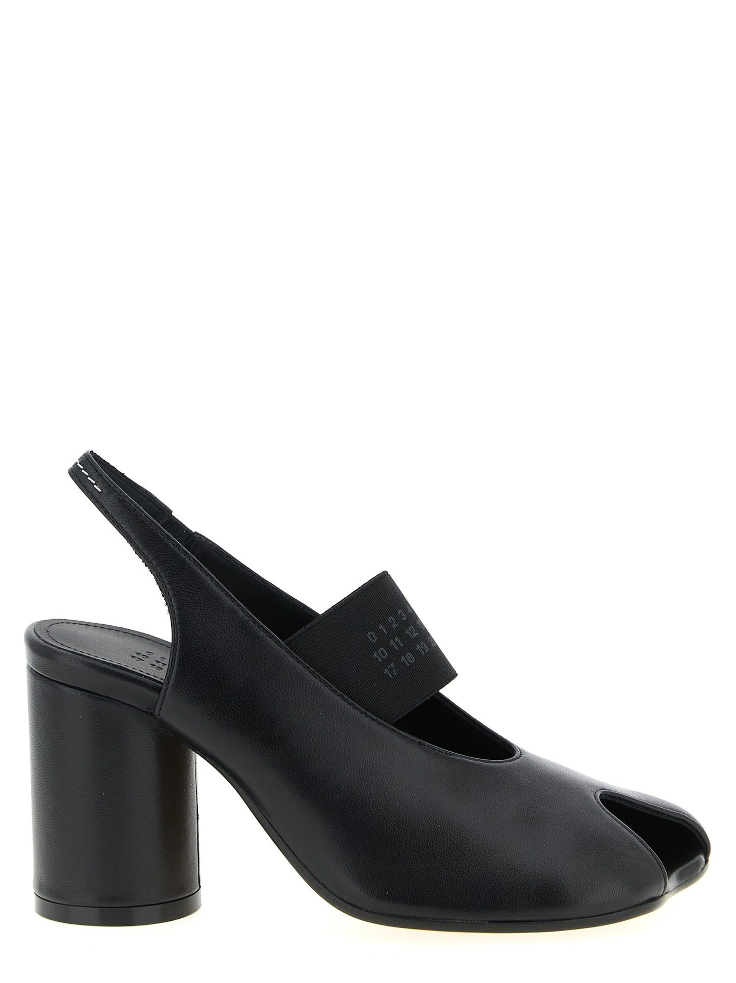 Black Lamb Leather Mid Heel Pumps