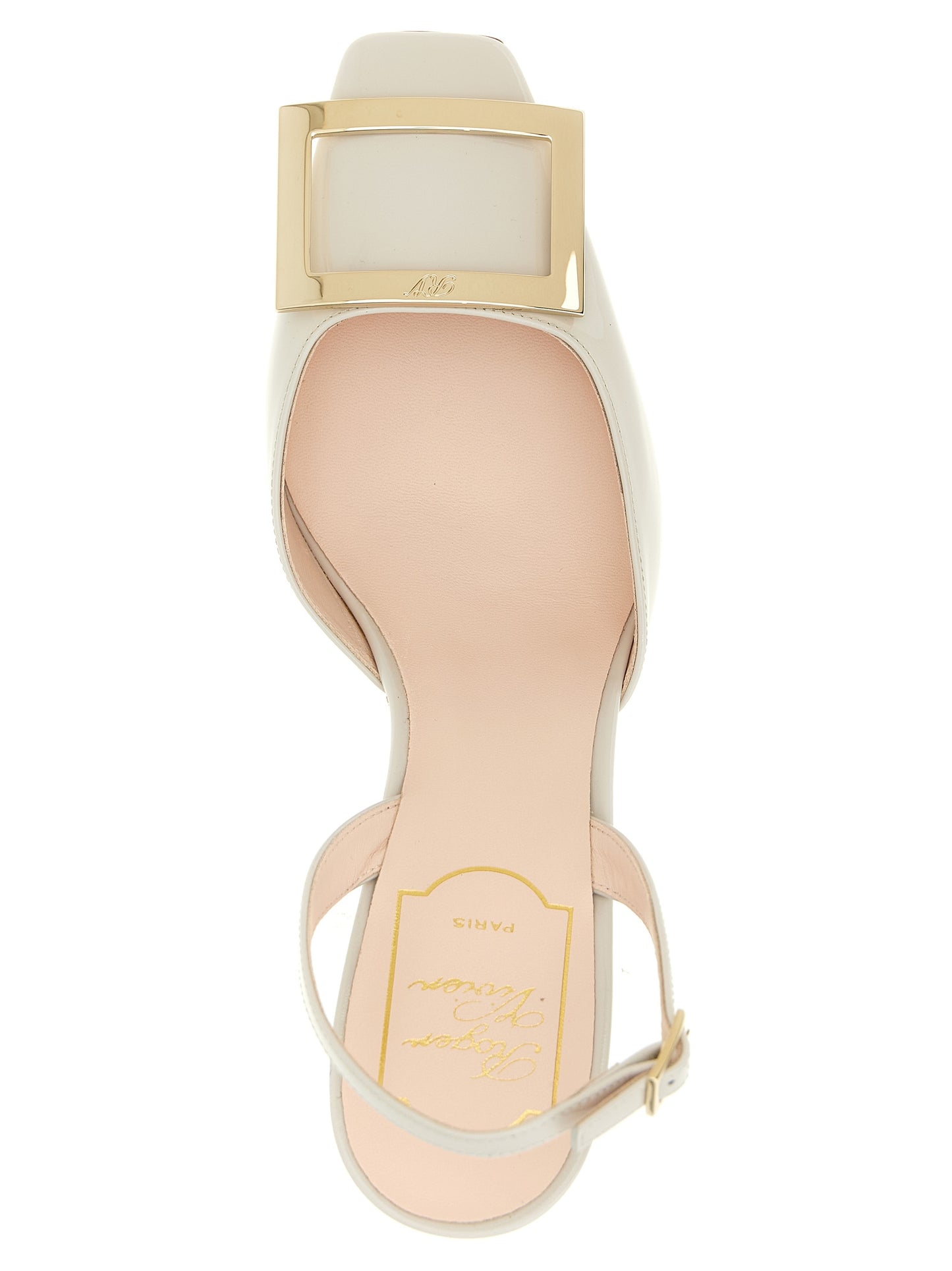 White Calfskin Mid Heel Pumps