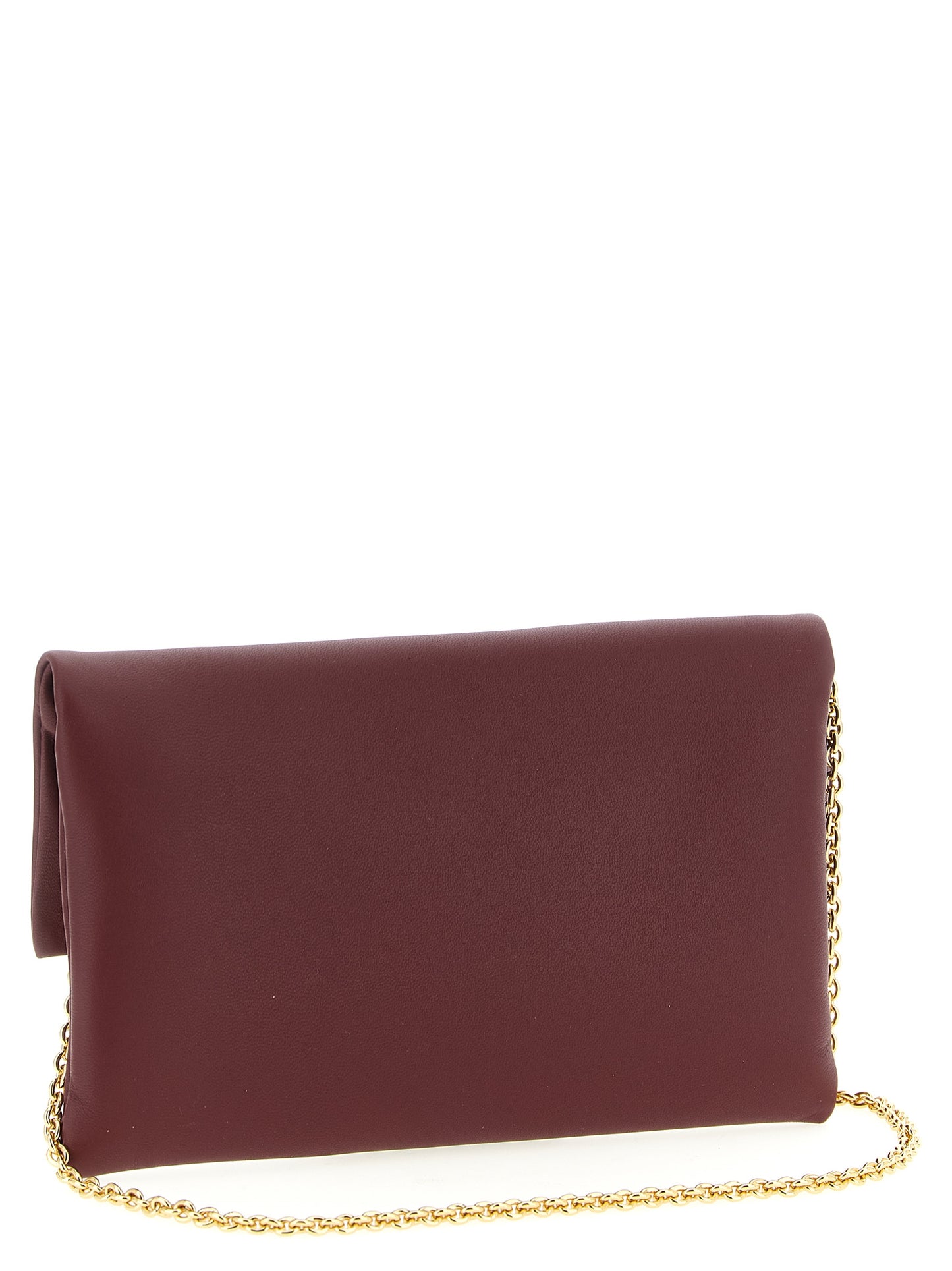 Bordeaux Lamb Leather Clutch Bag