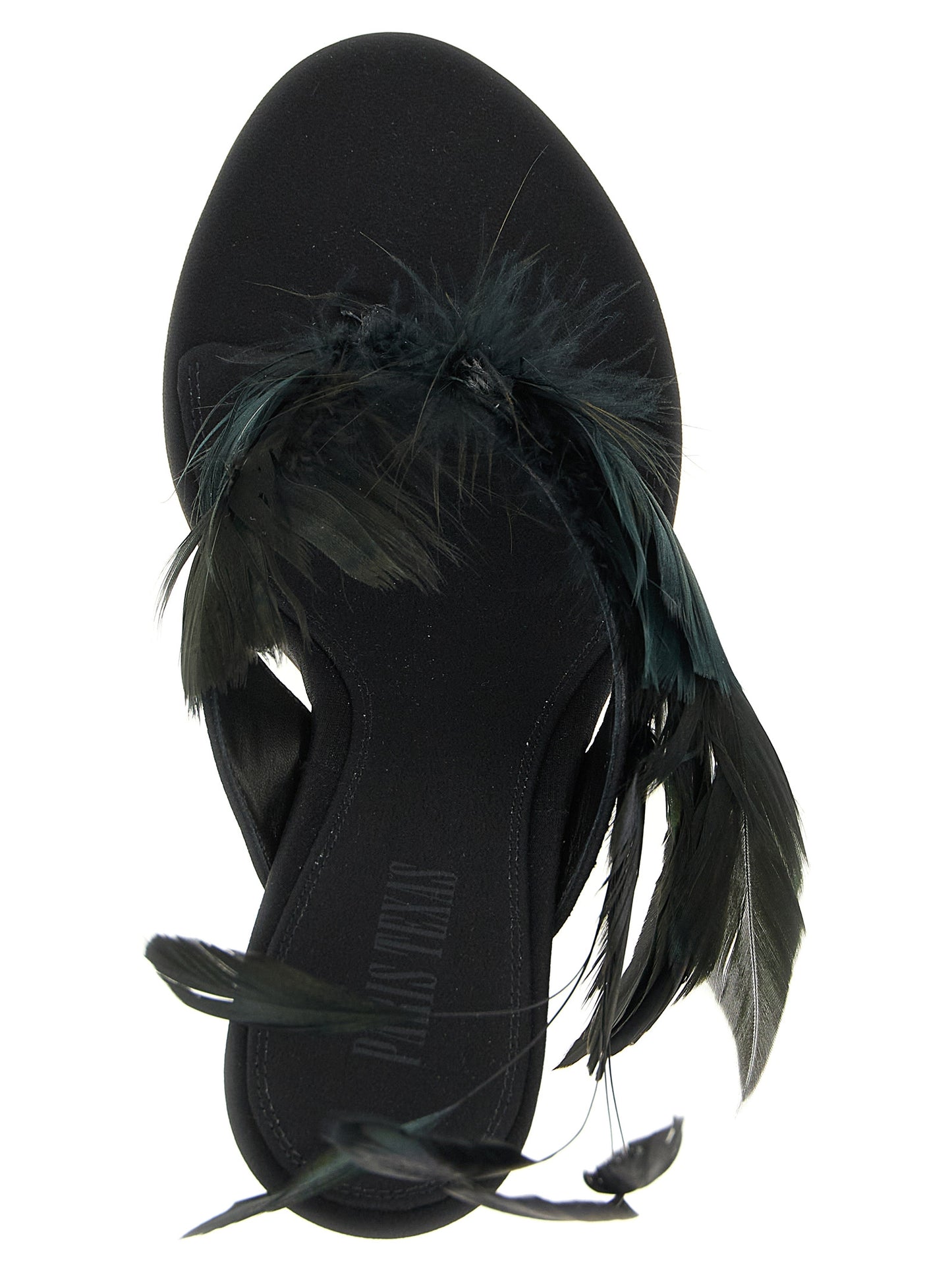 Black Silk Stiletto Heel Sandals