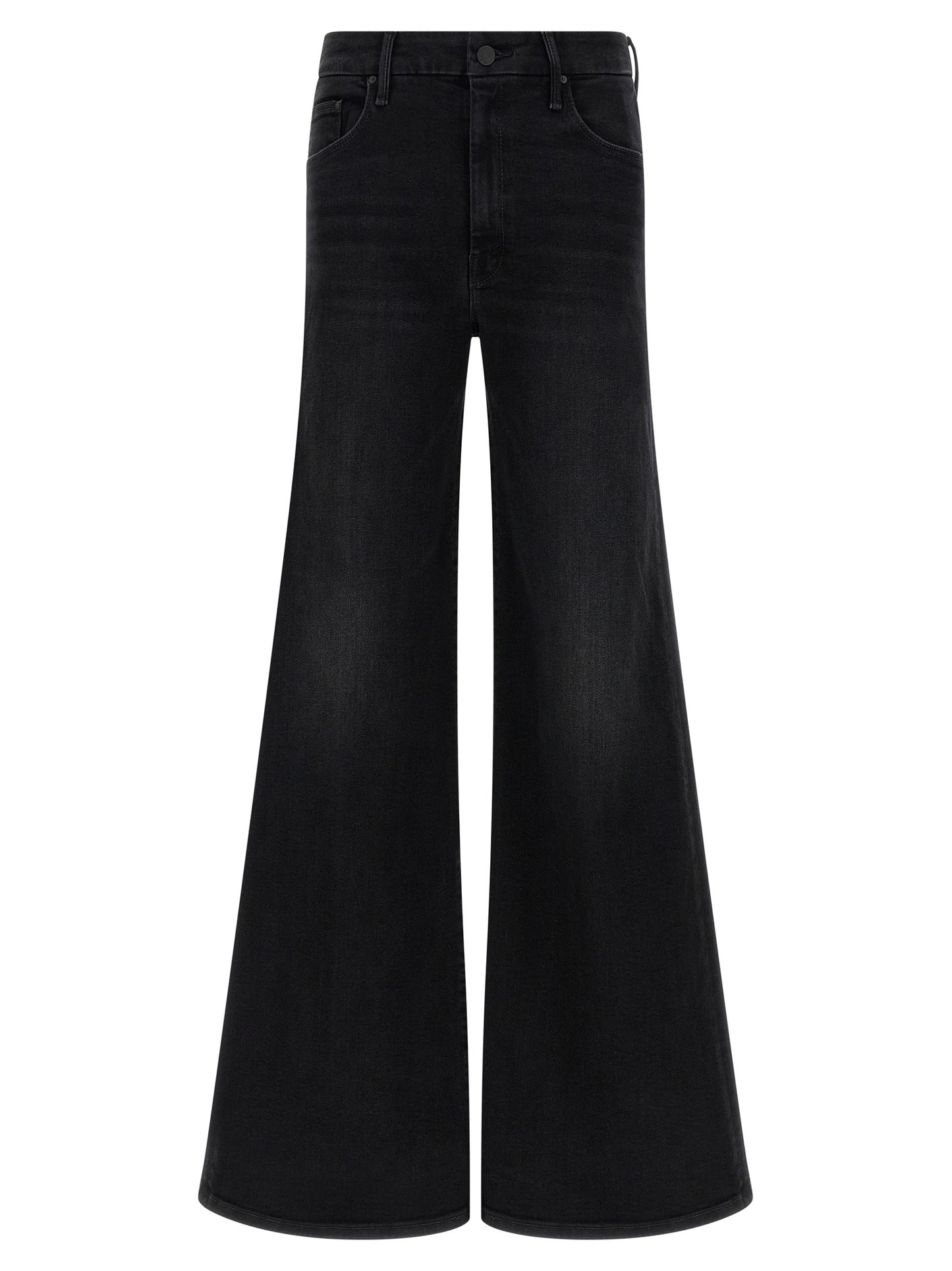 Black Cotton Flared Jeans