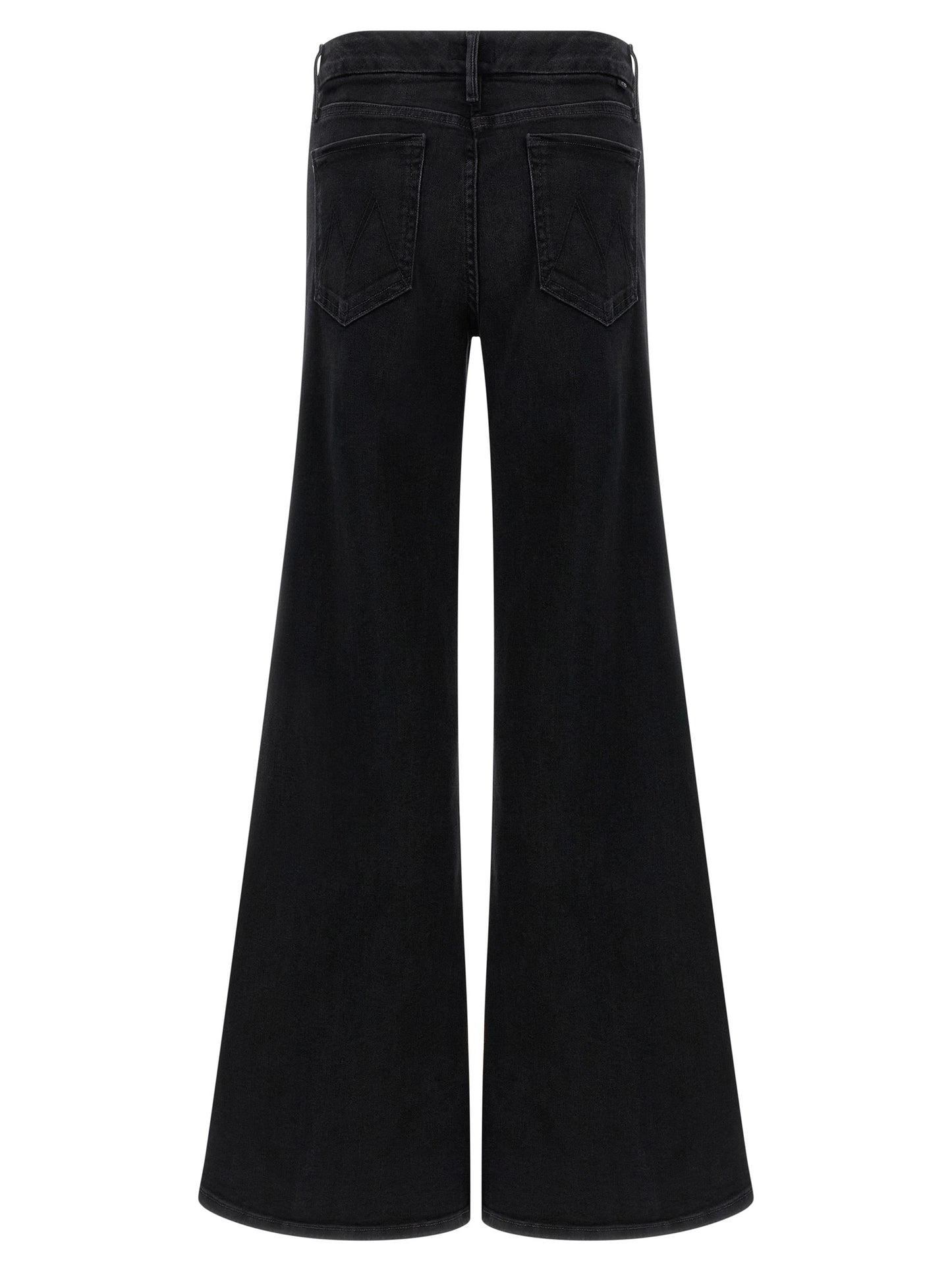 Black Cotton Flared Jeans