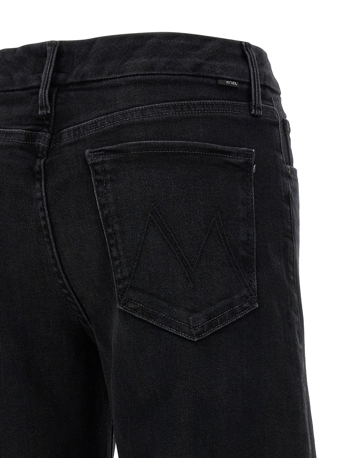 Black Cotton Flared Jeans